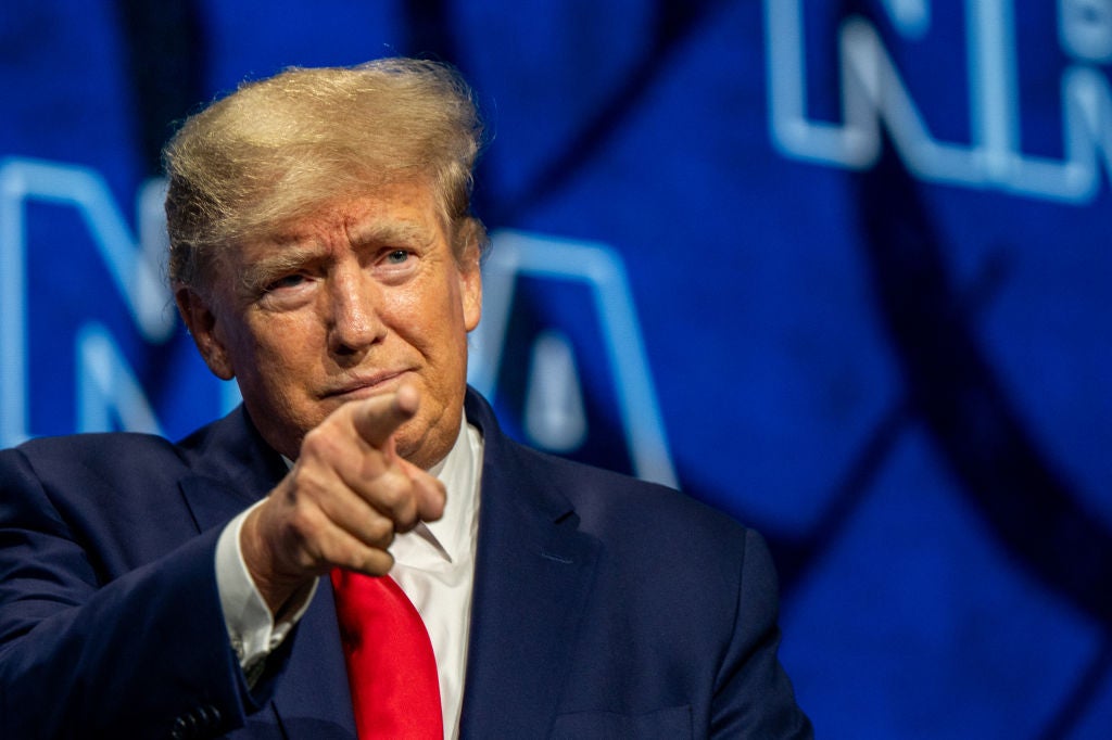 Donald Trump addressing the NRA conference in Houston, Texas, in May