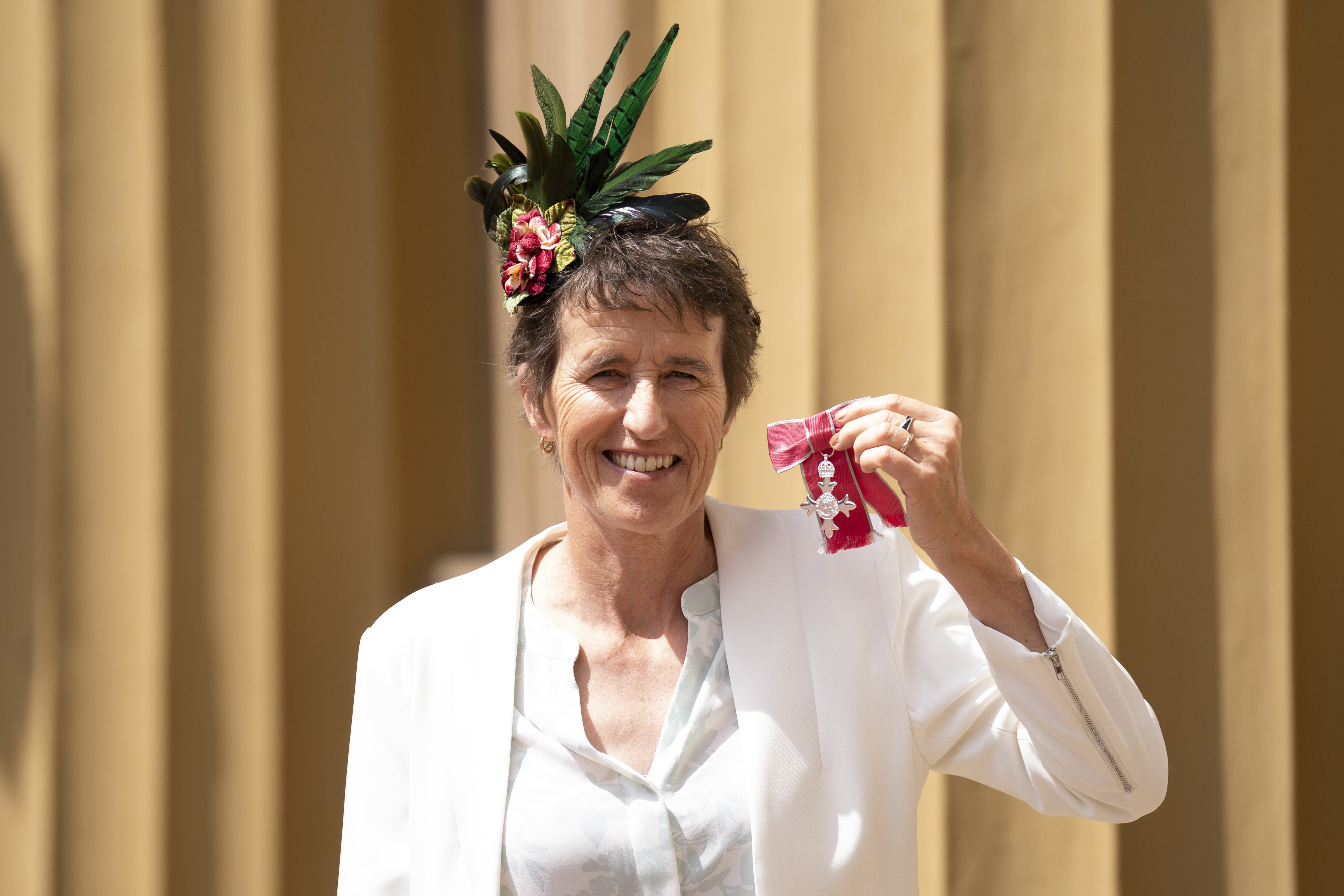 Karen Almond after she was made an MBE (Kirsty O’Connor/PA)