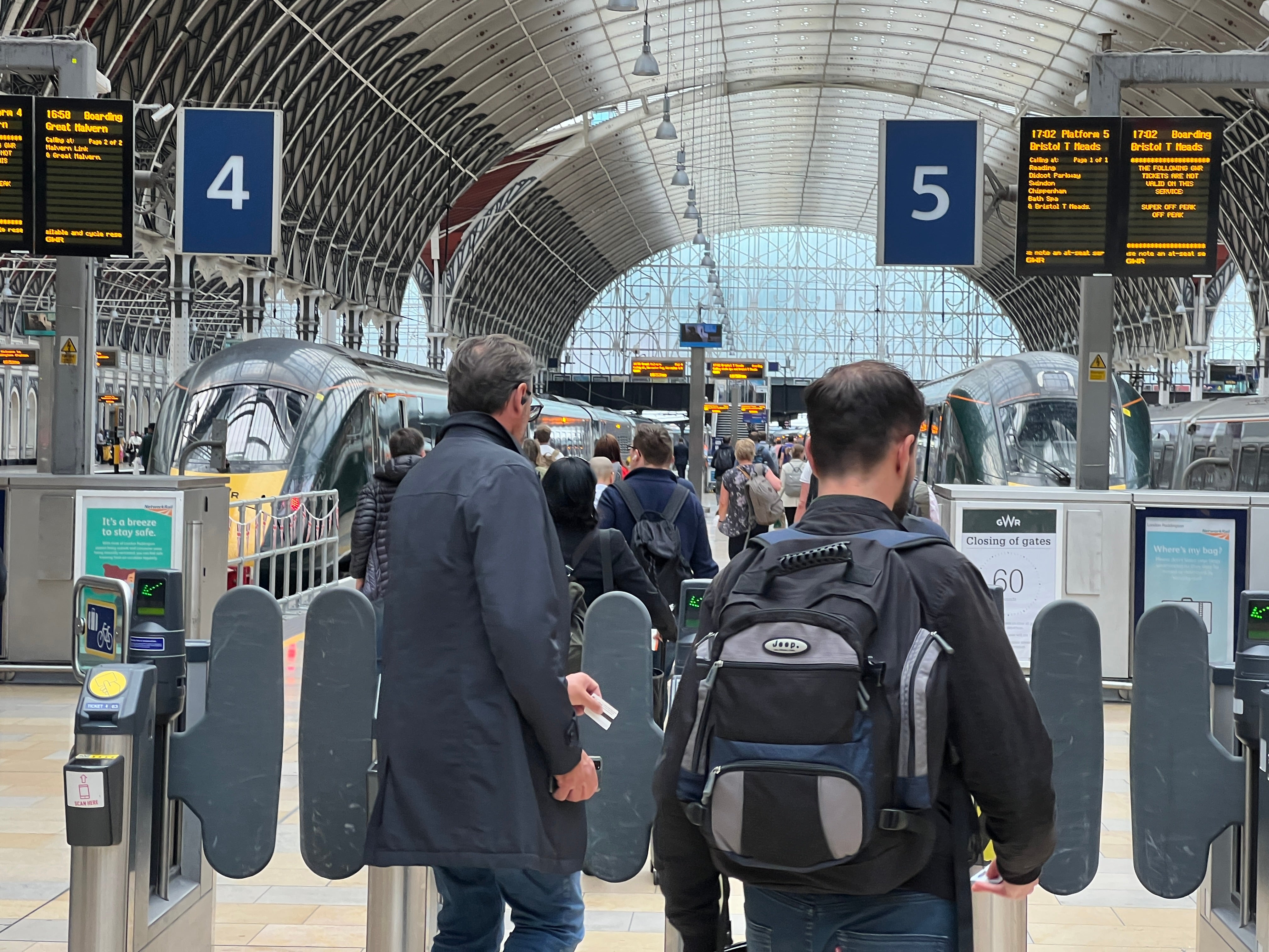 Endangered species? Commuters at the height of the rush hour at London’s Paddington station