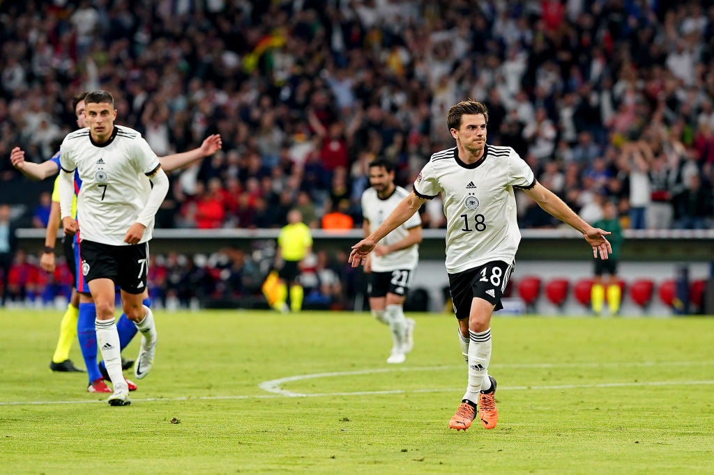 Jonas Hofmann of Germany celebrates after scoring their team’s goal