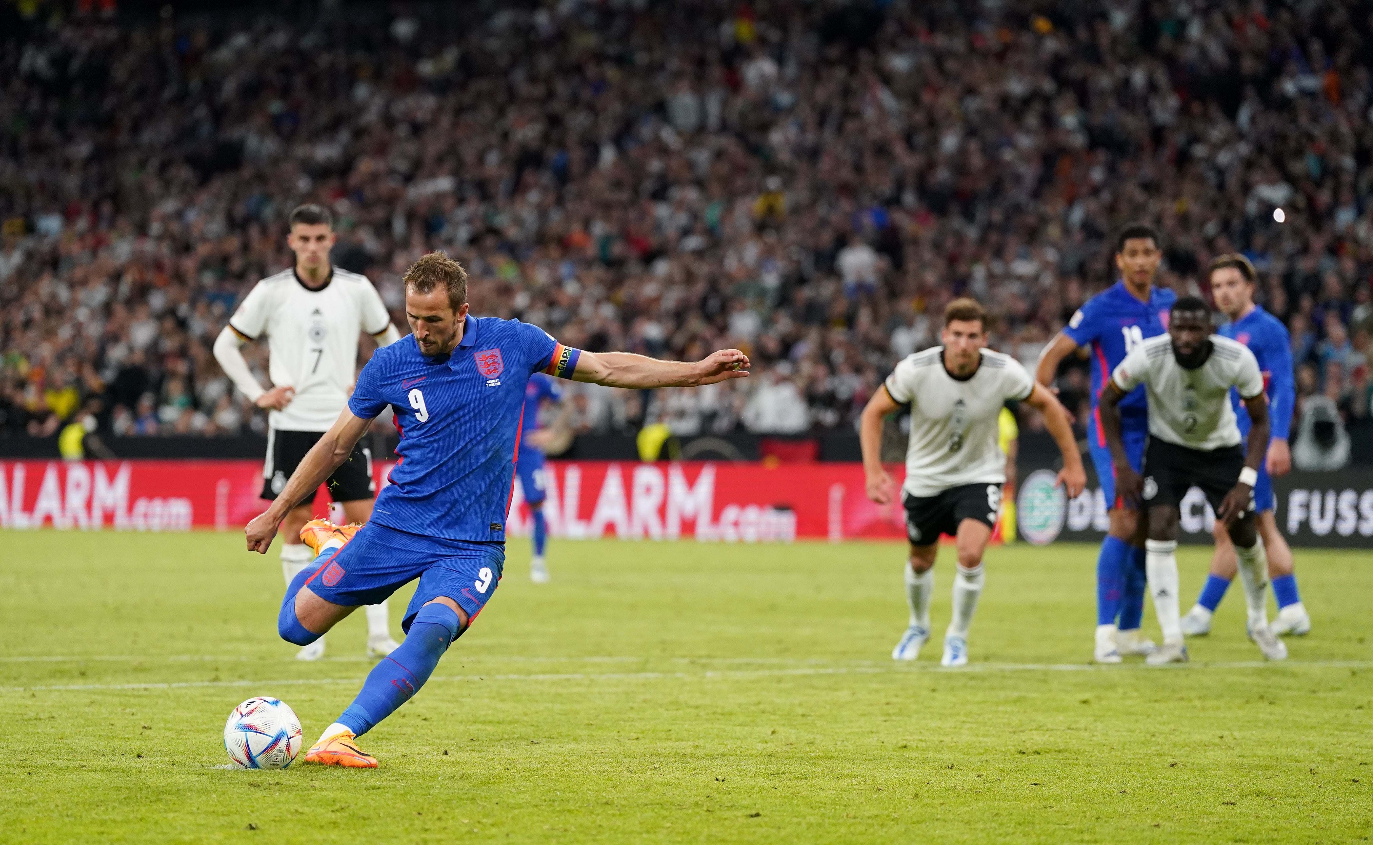 Harry Kane scored England’s equaliser from the penalty spot (Nick Potts/PA)