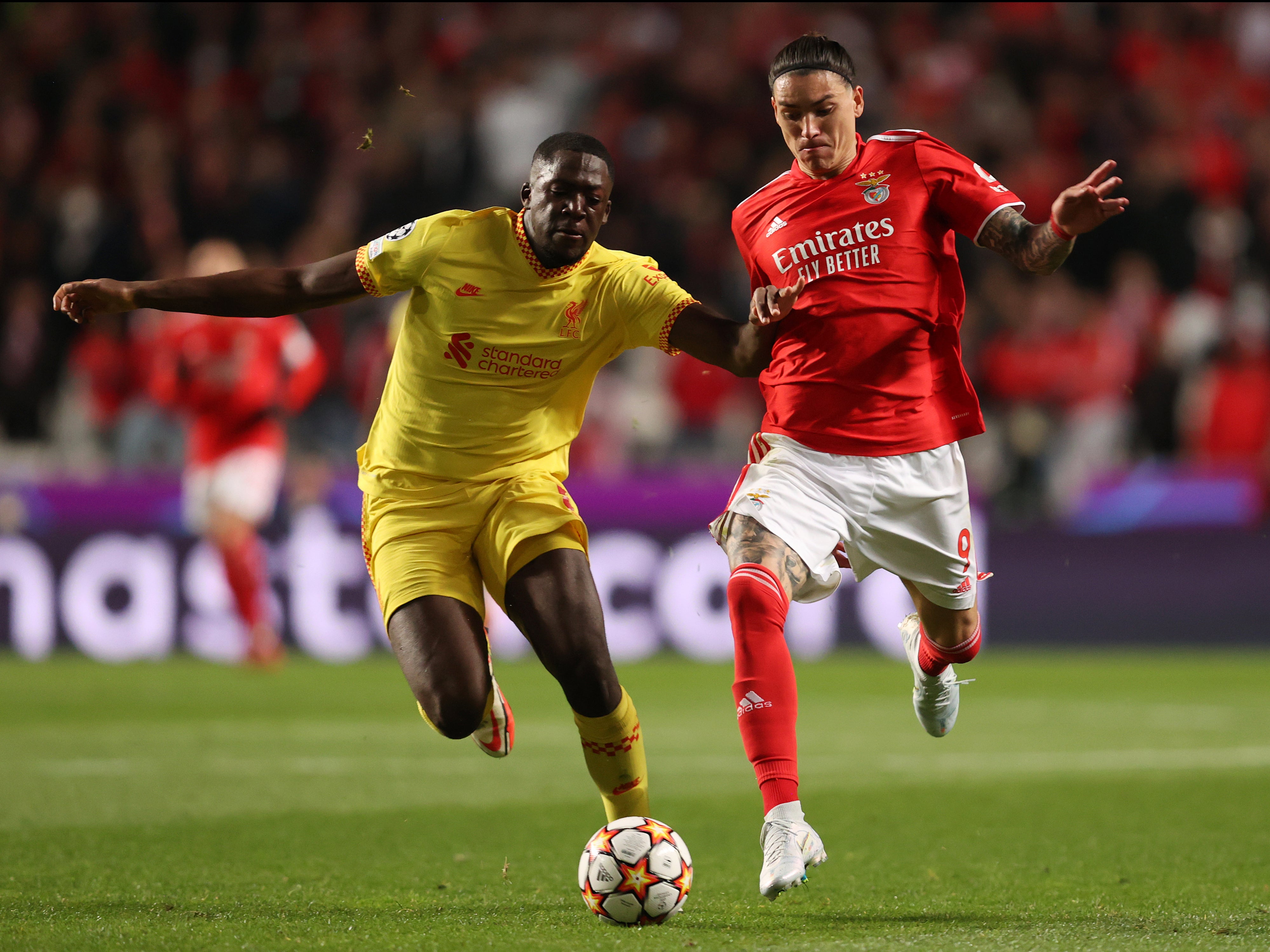 Nunez played against Liverpool in the Champions League quarter-finals