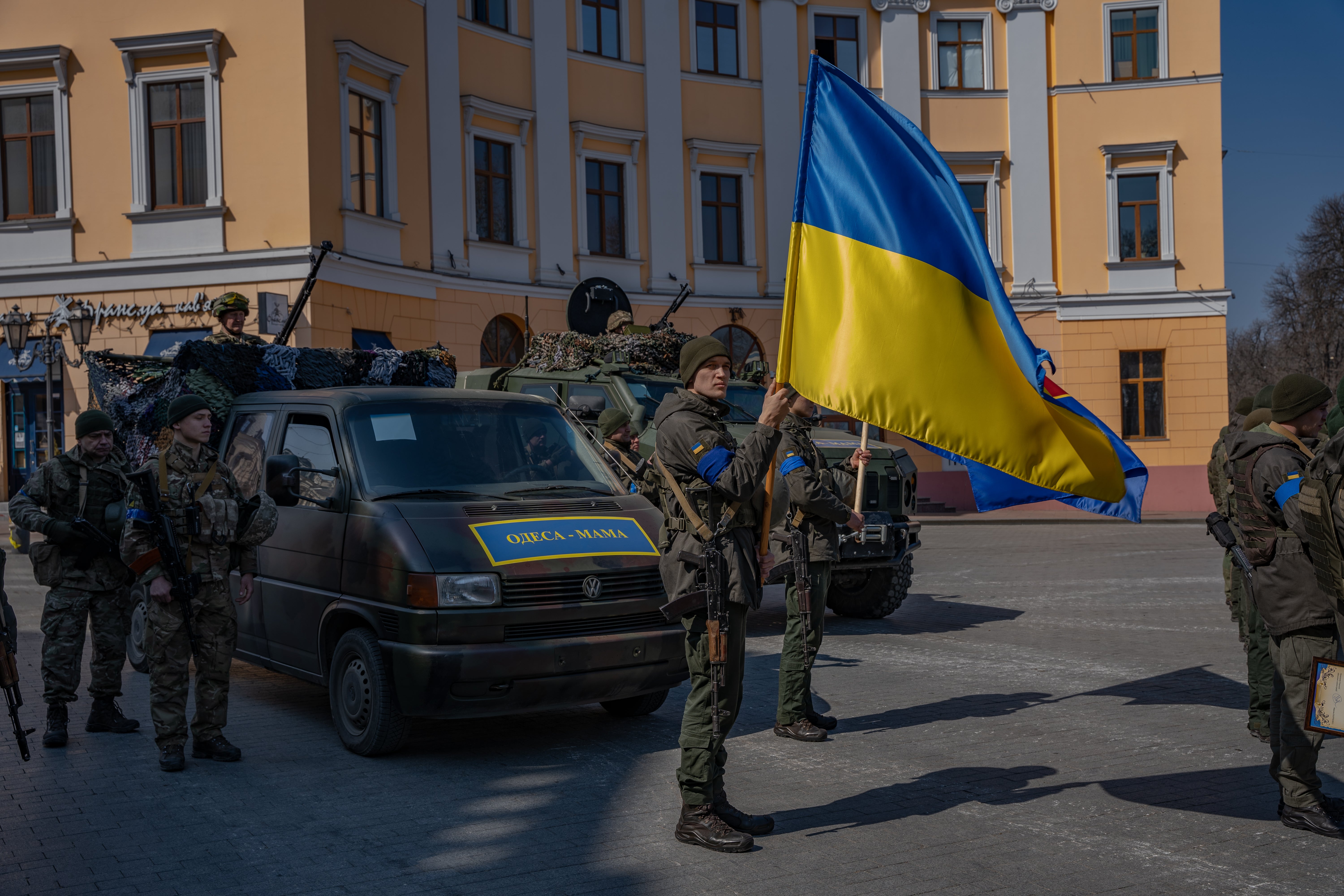 At a ceremony for soldiers, Odesa’s vice-mayor says the city has never been so united