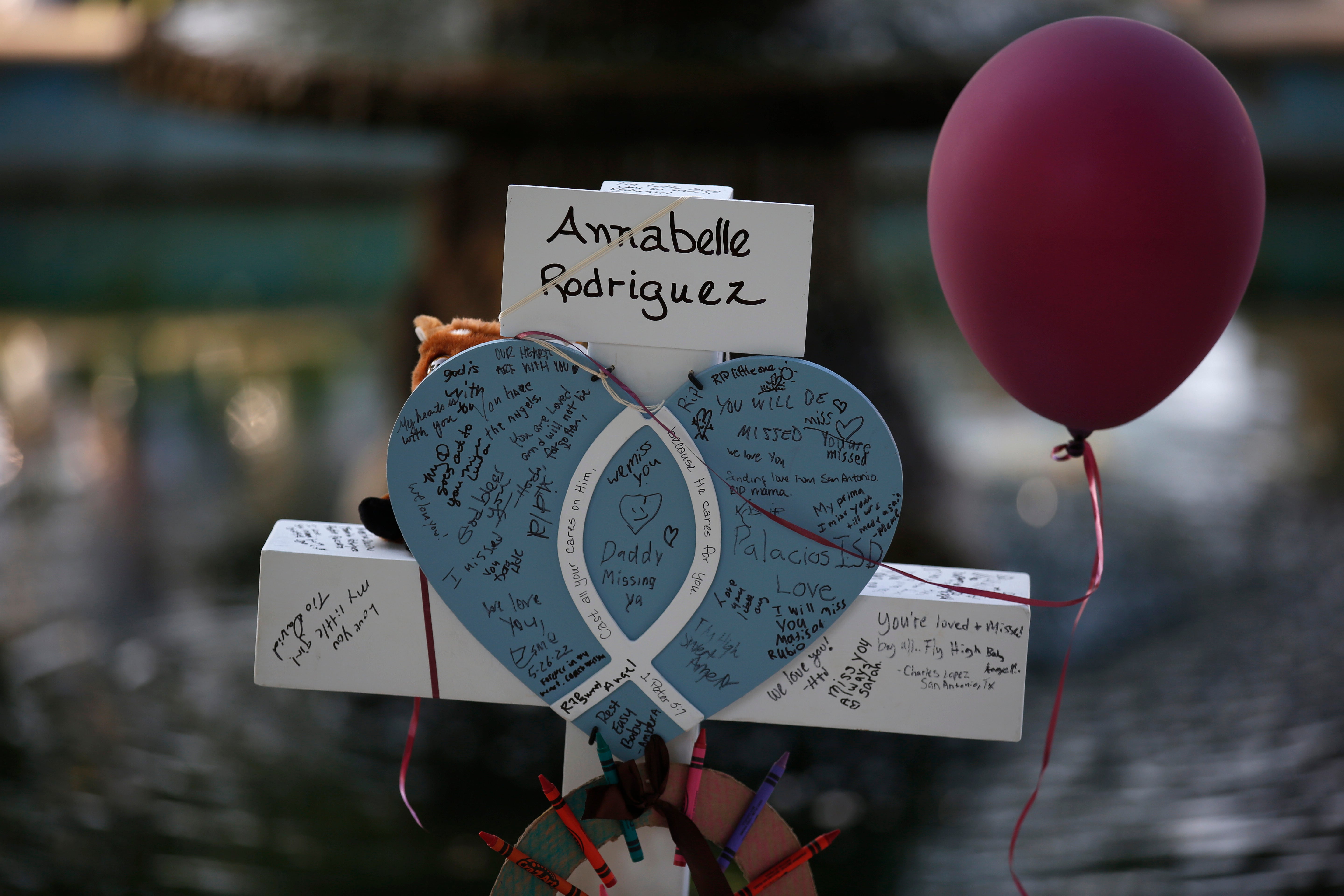 A memorial to one of the victims of the Uvalde school massacre