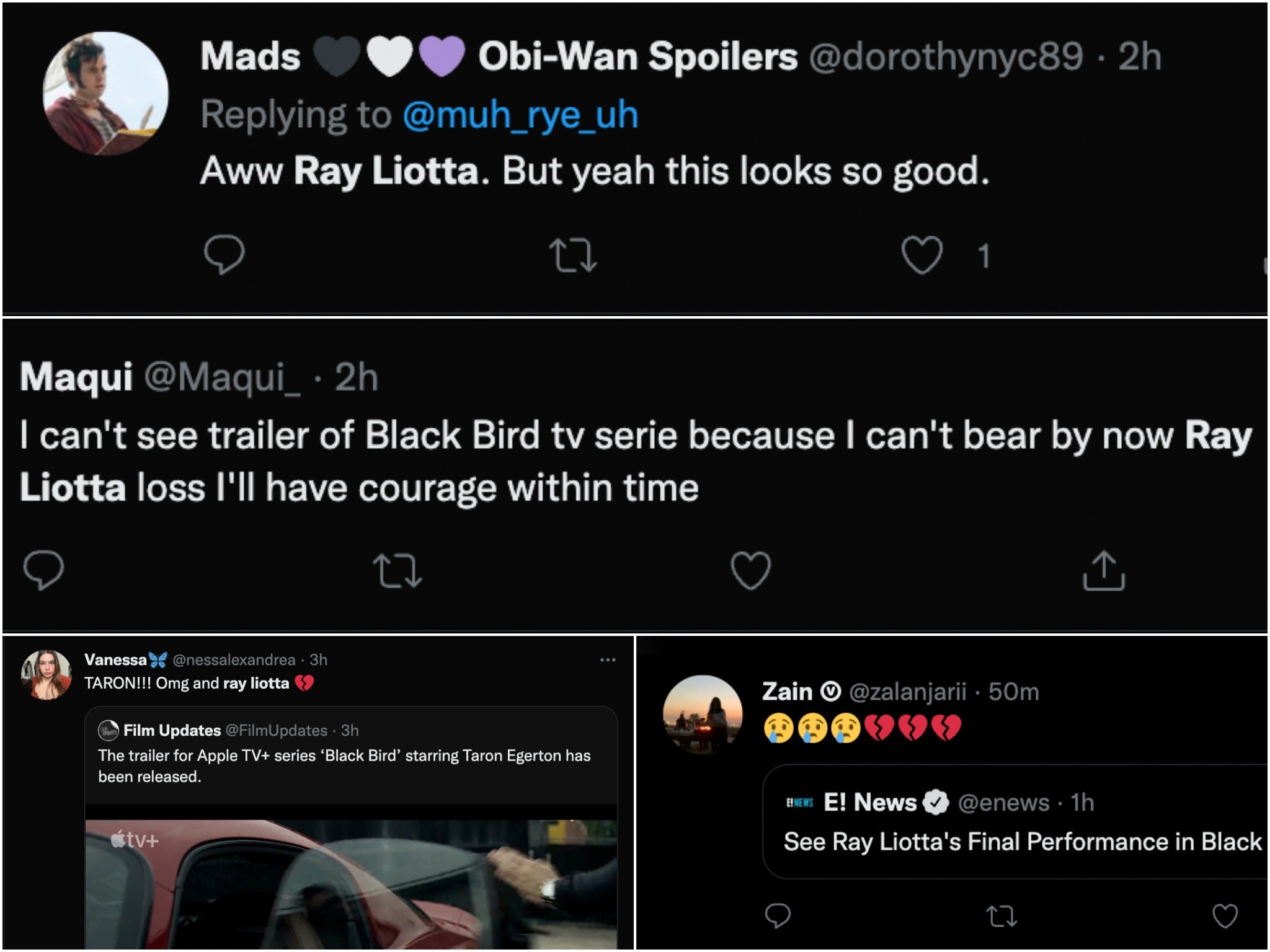 Fans react to Ray Liotta in Black BIrd