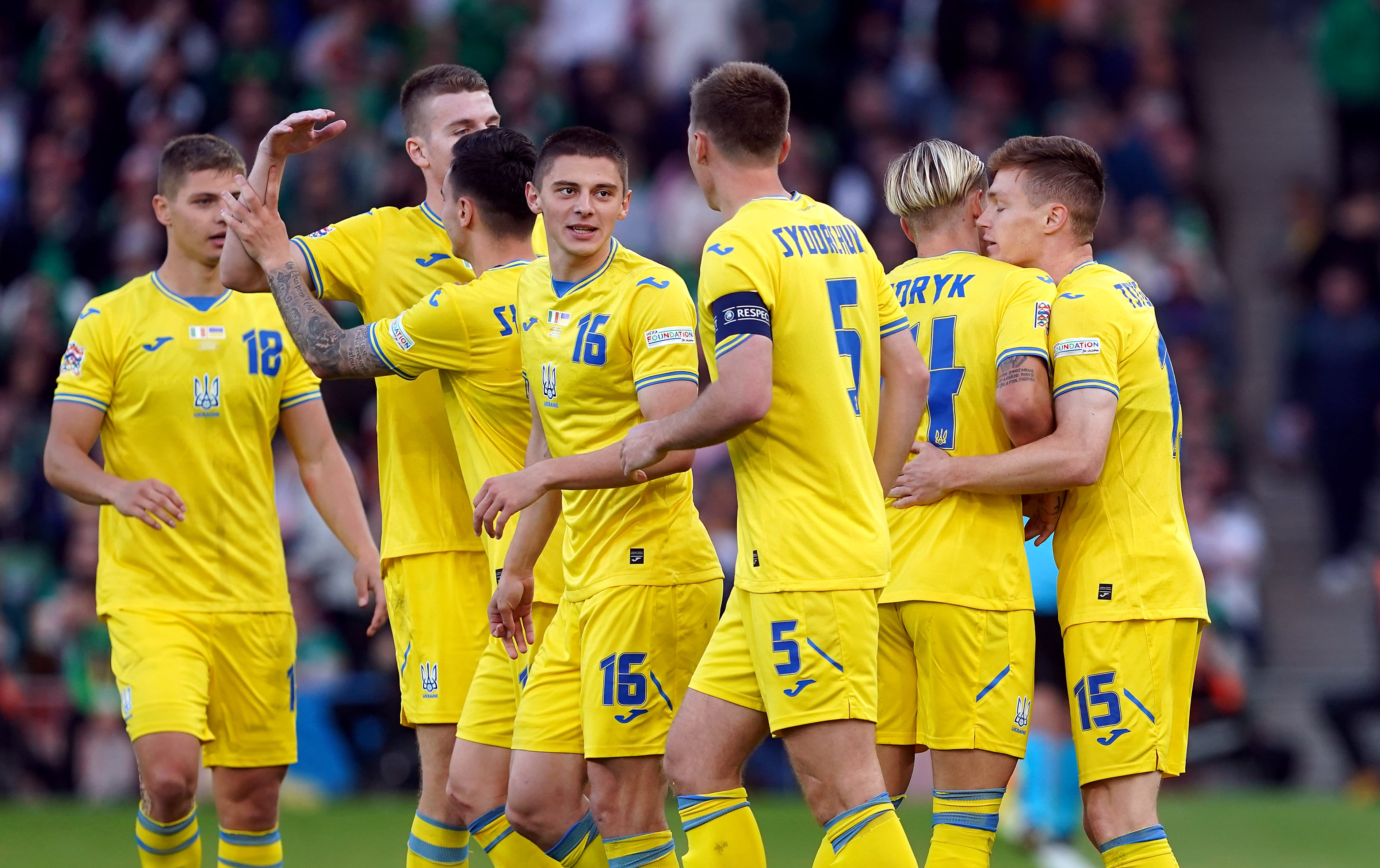 Ukraine beat Ireland (Brian Lawless/PA)