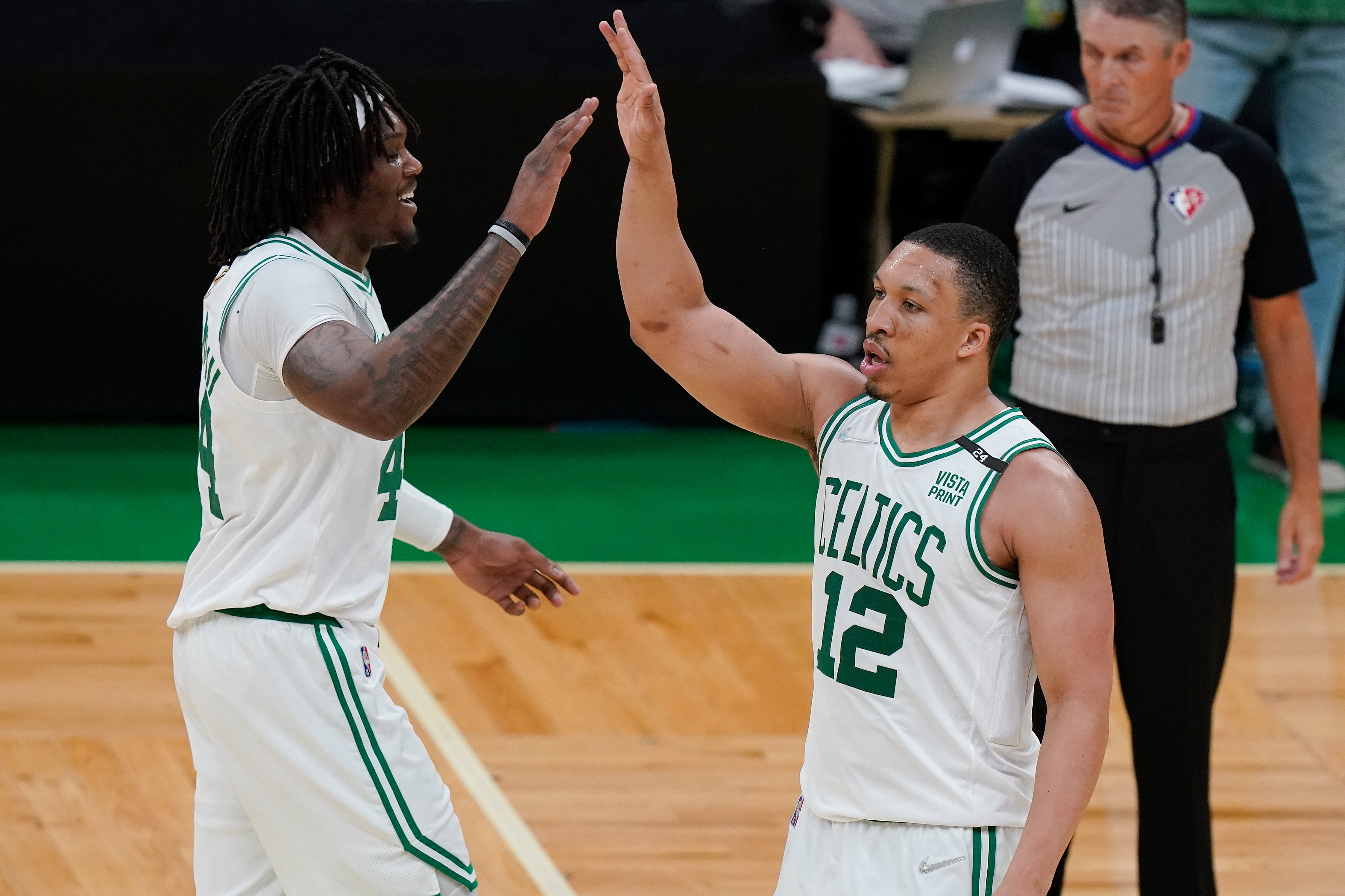 The Boston Celtics slipped past the Golden State warriors to take a 2-1 lead in the third game of the NBA Finals series (Steven Senne/AP)