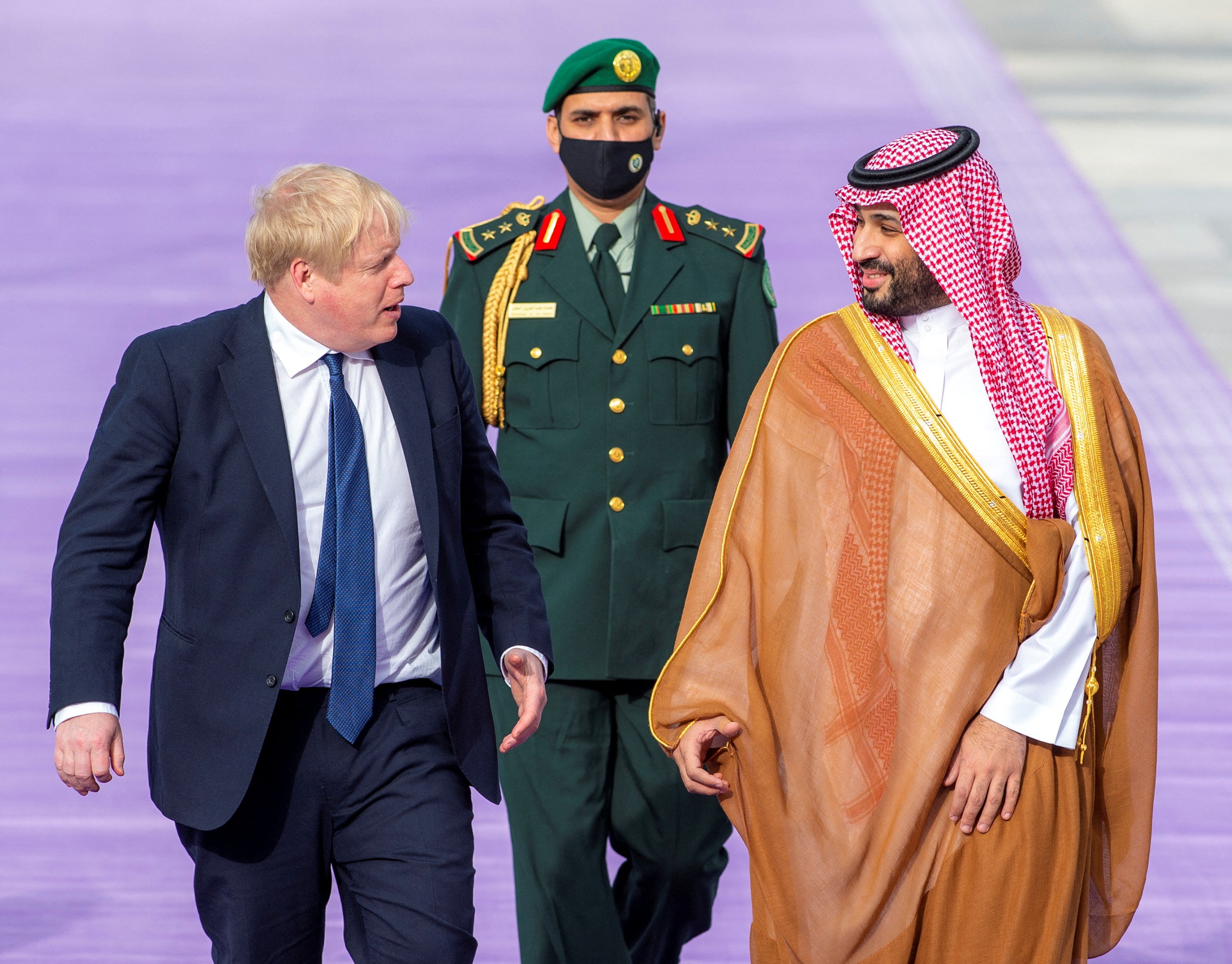 Crown Prince Mohammed bin Salman meets Boris Johnson in March 2022