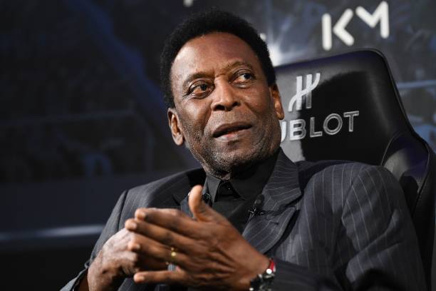 File: Brazilian football legend Pele speaks during a meeting with Paris Saint-Germain (PSG) and France national football team in Paris