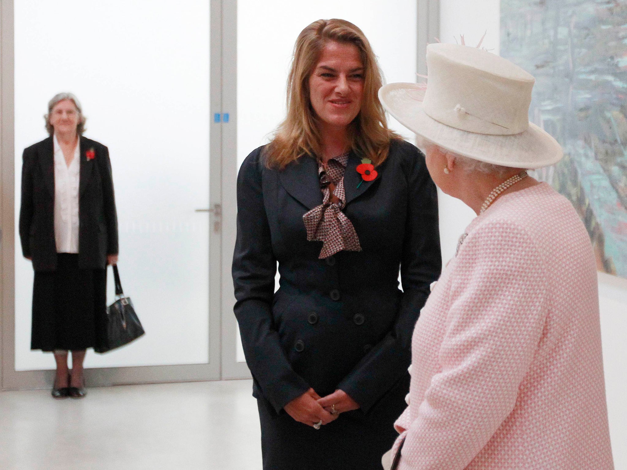 The Queen meets Emin in 2011 in Margate as her mother, Pam Cashin watches on