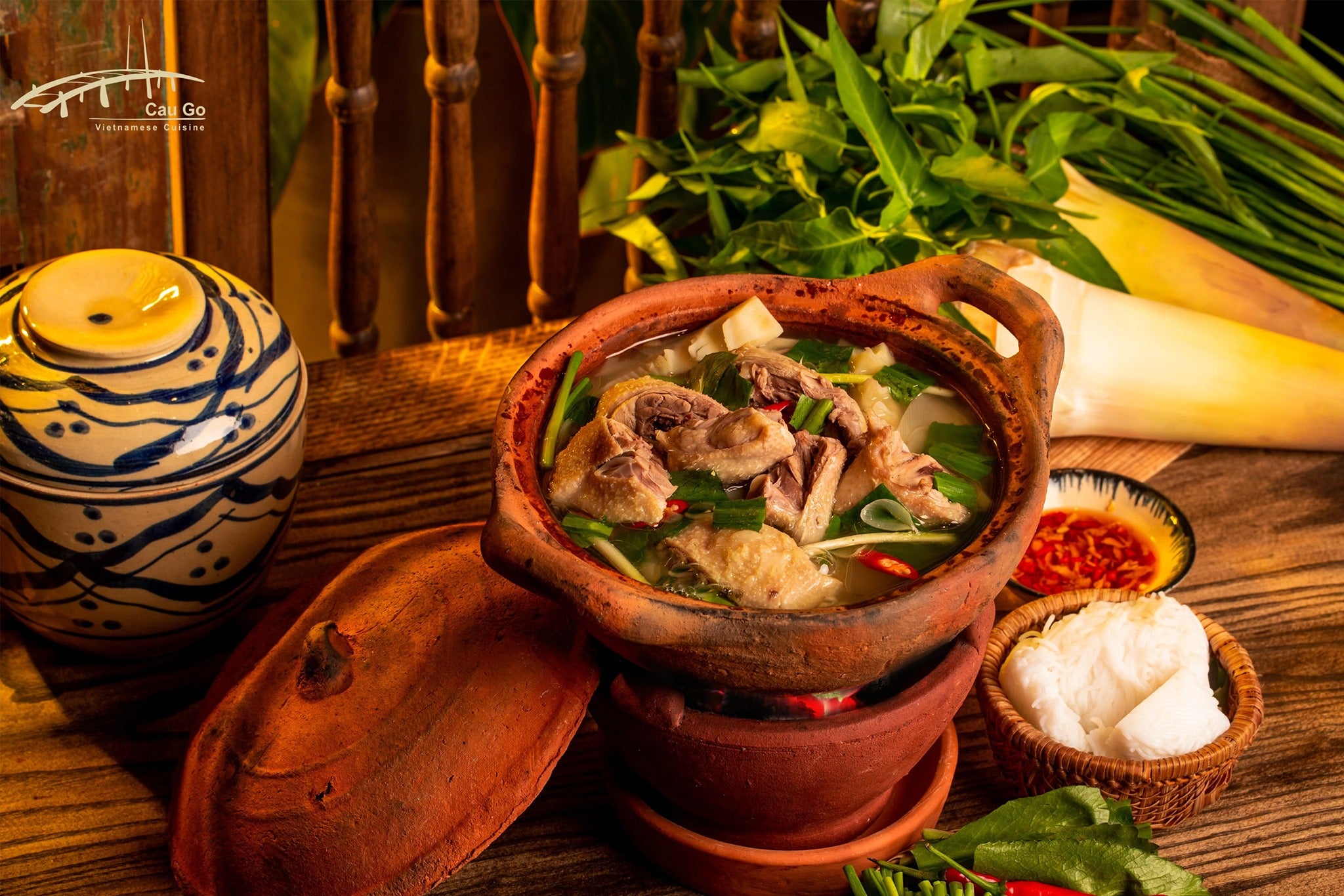 Food at Cau Go restaurant, Hanoi