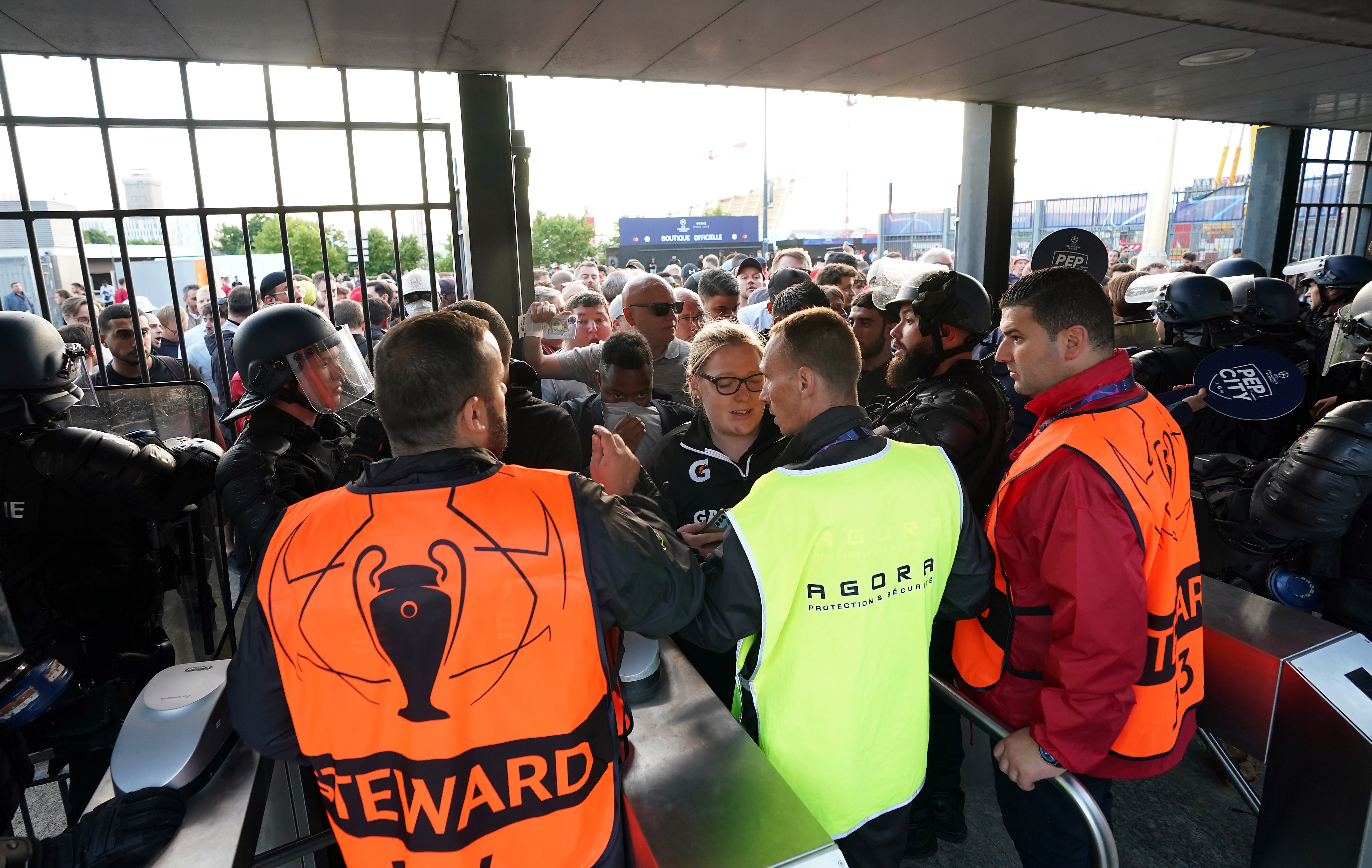 Ticket checks at the turnstiles caused long delays at the Champions League final (Nick Potts/PA)