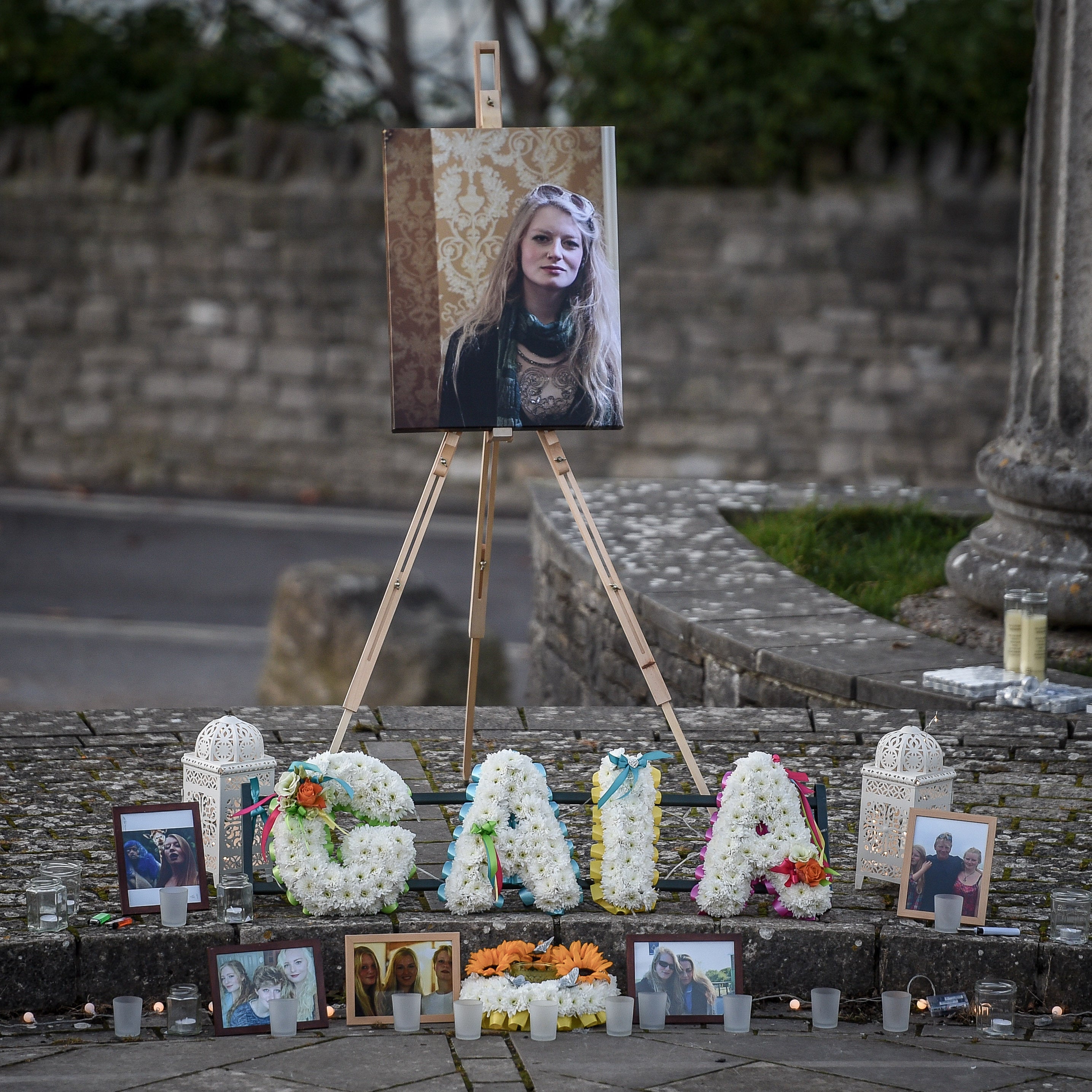 Tributes that were left for Gaia in the Prince Albert Gardens in Swanage, Dorset