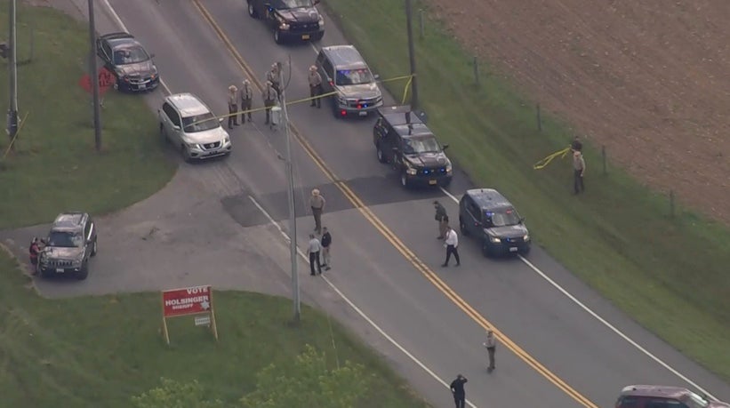 Investigators on the scene of the shooting in Smithsburg, Maryland