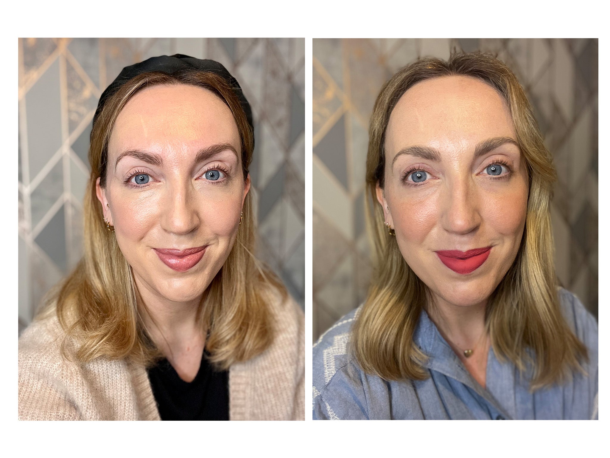 On the left are our eyebrows before and on the right are the results after three weeks of use