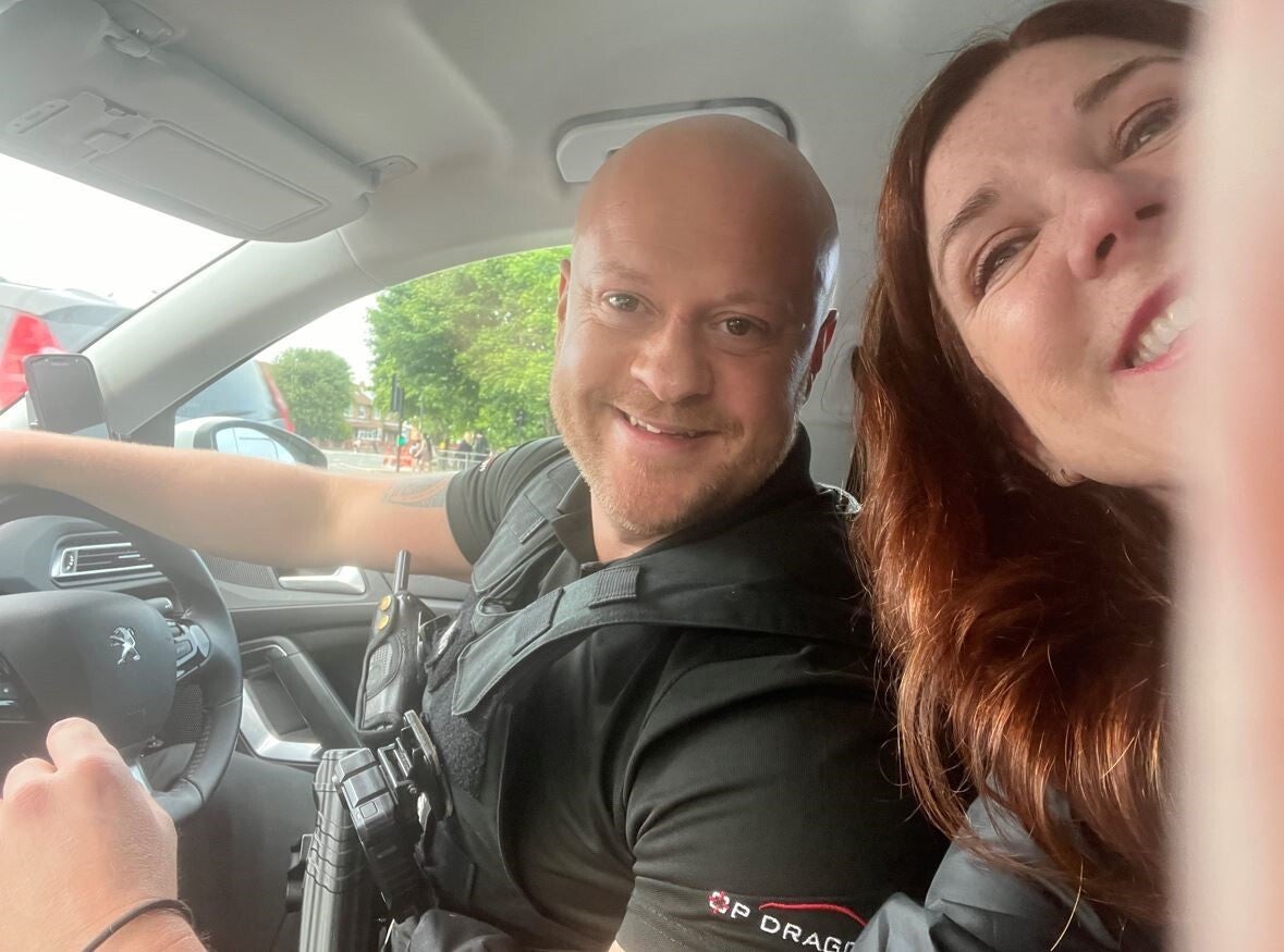 Denise Buie with PC Andy Jackson (Northumbria Police/PA)