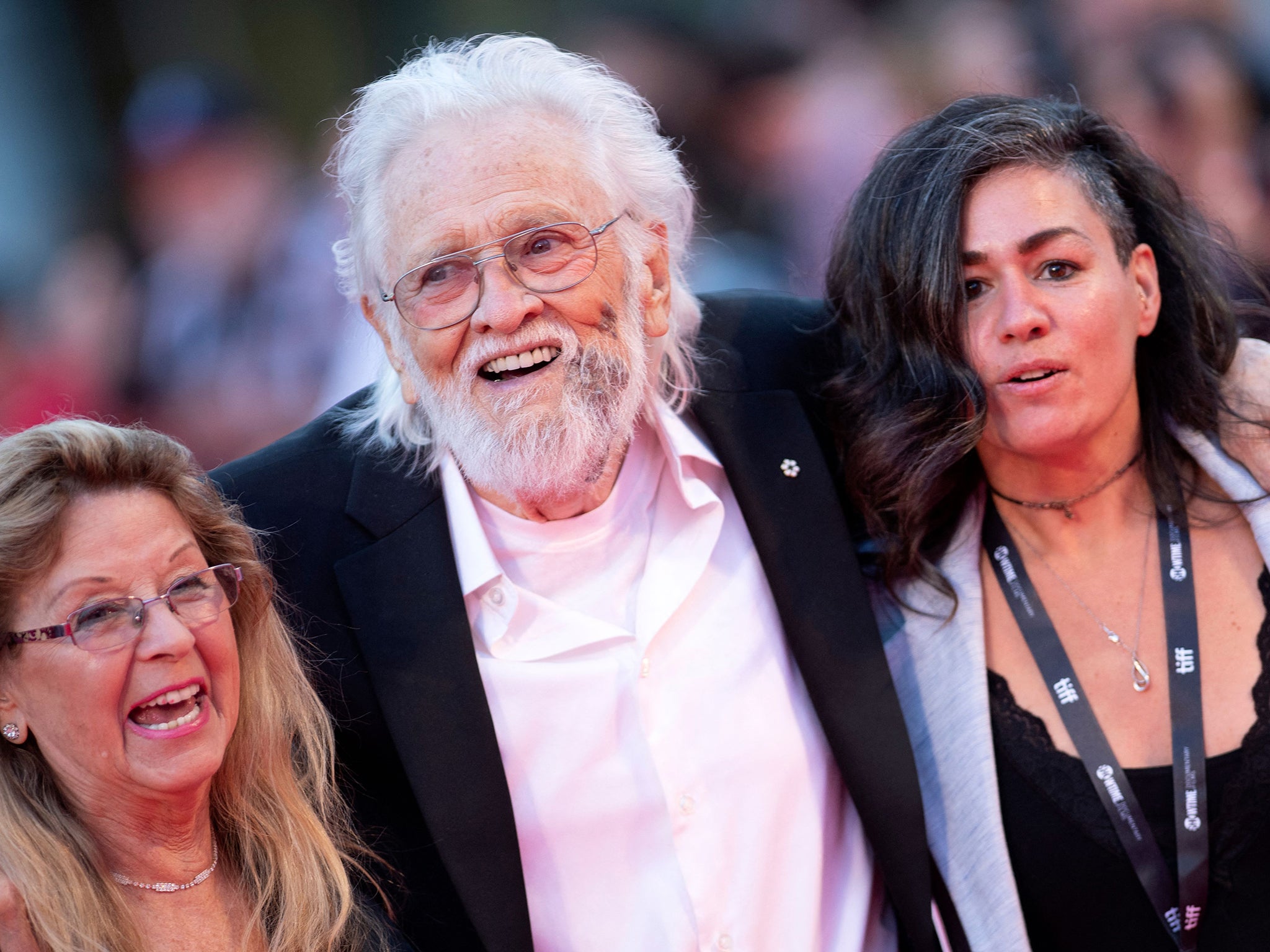 Hawkins with his wife Wanda (left) and a guest at the 2019 Toronto International Film Festival