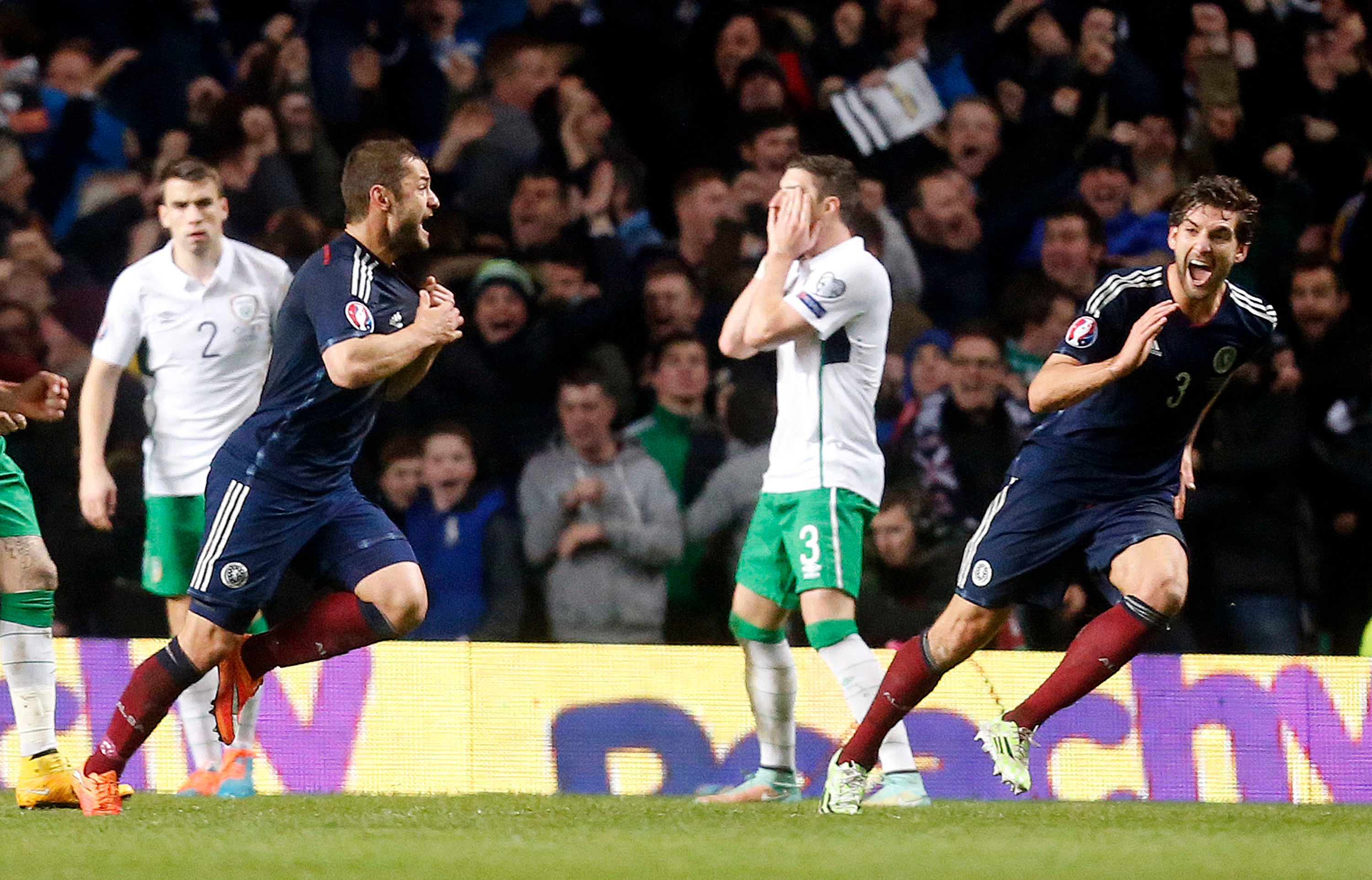 Shaun Maloney (left) fired Scotland to victory over the Republic of Ireland during the Euro 2016 qualifying campaign (Danny Lawson/PA)