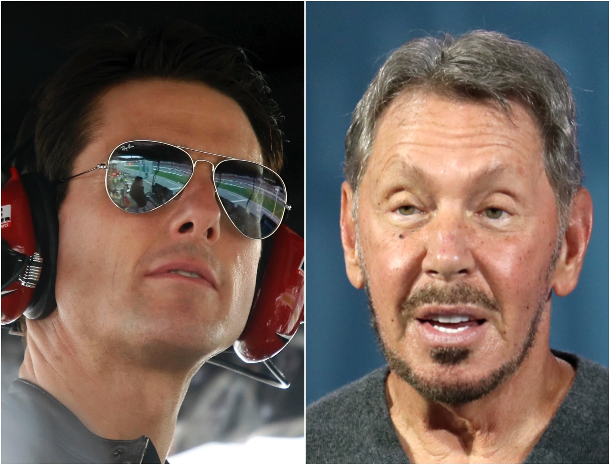 Tom Cruise (left) and Larry Ellison