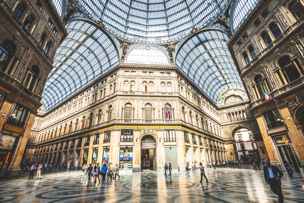 The Galleria Umberto I shopping arcade