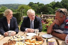 Boris Johnson accused of ‘hiding away’ during Tiverton and Honiton by-election campaign visit