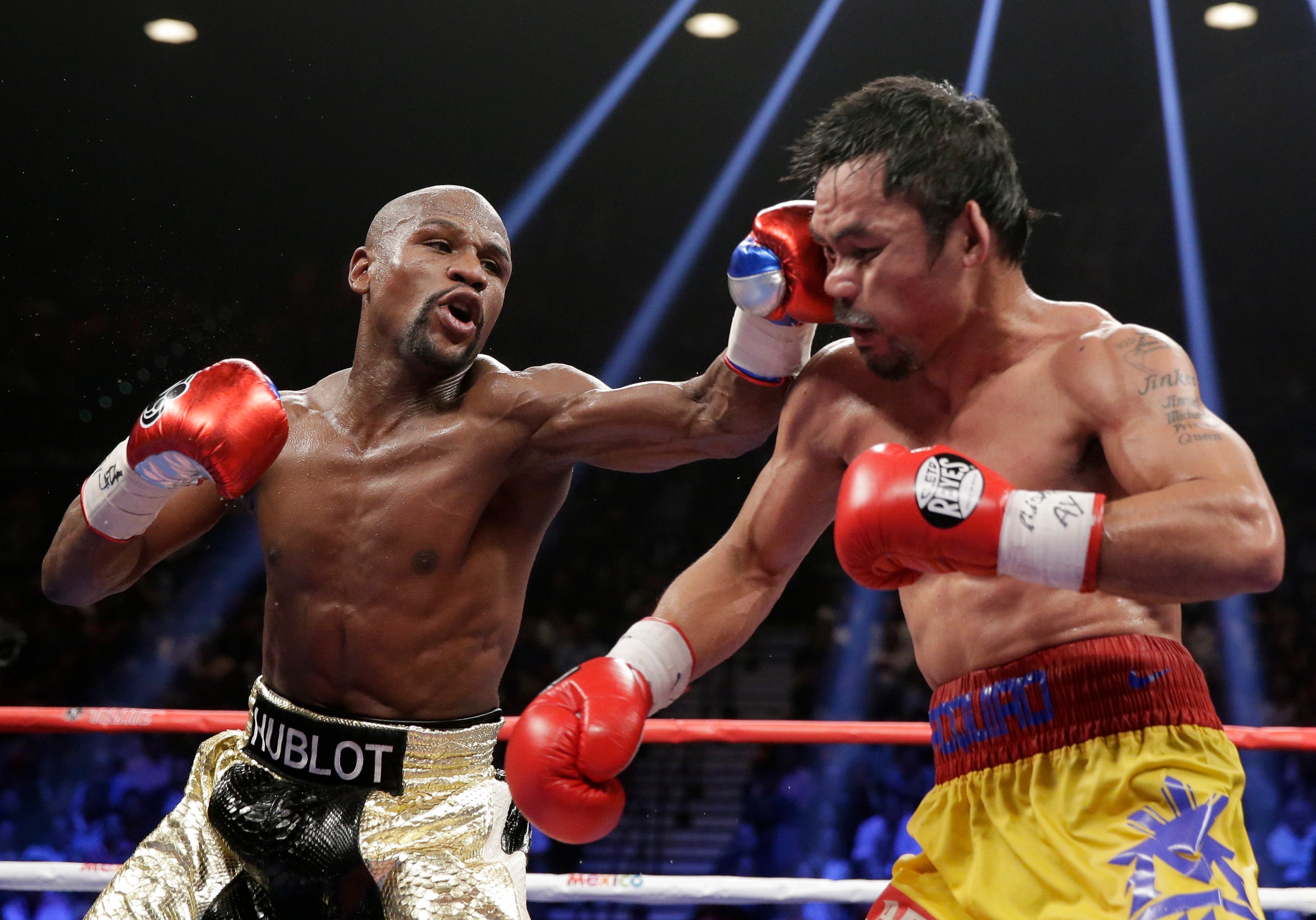 Floyd Mayweather during his long-awaited fight against Manny Pacquiao in 2015