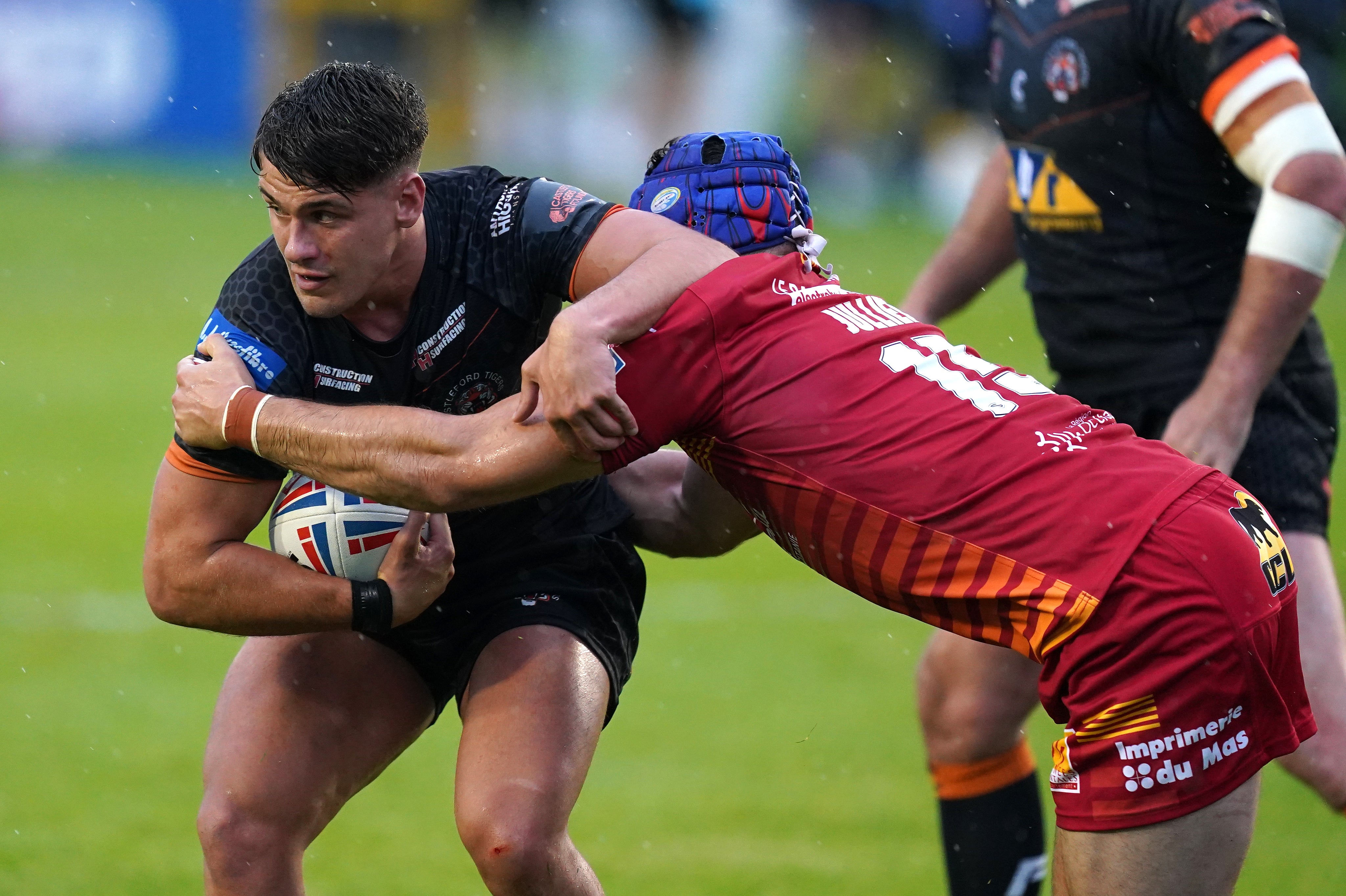 Castleford Tigers’ Jacques O’Neill, left, has put his rugby league career on hold (Mike Egerton/PA)