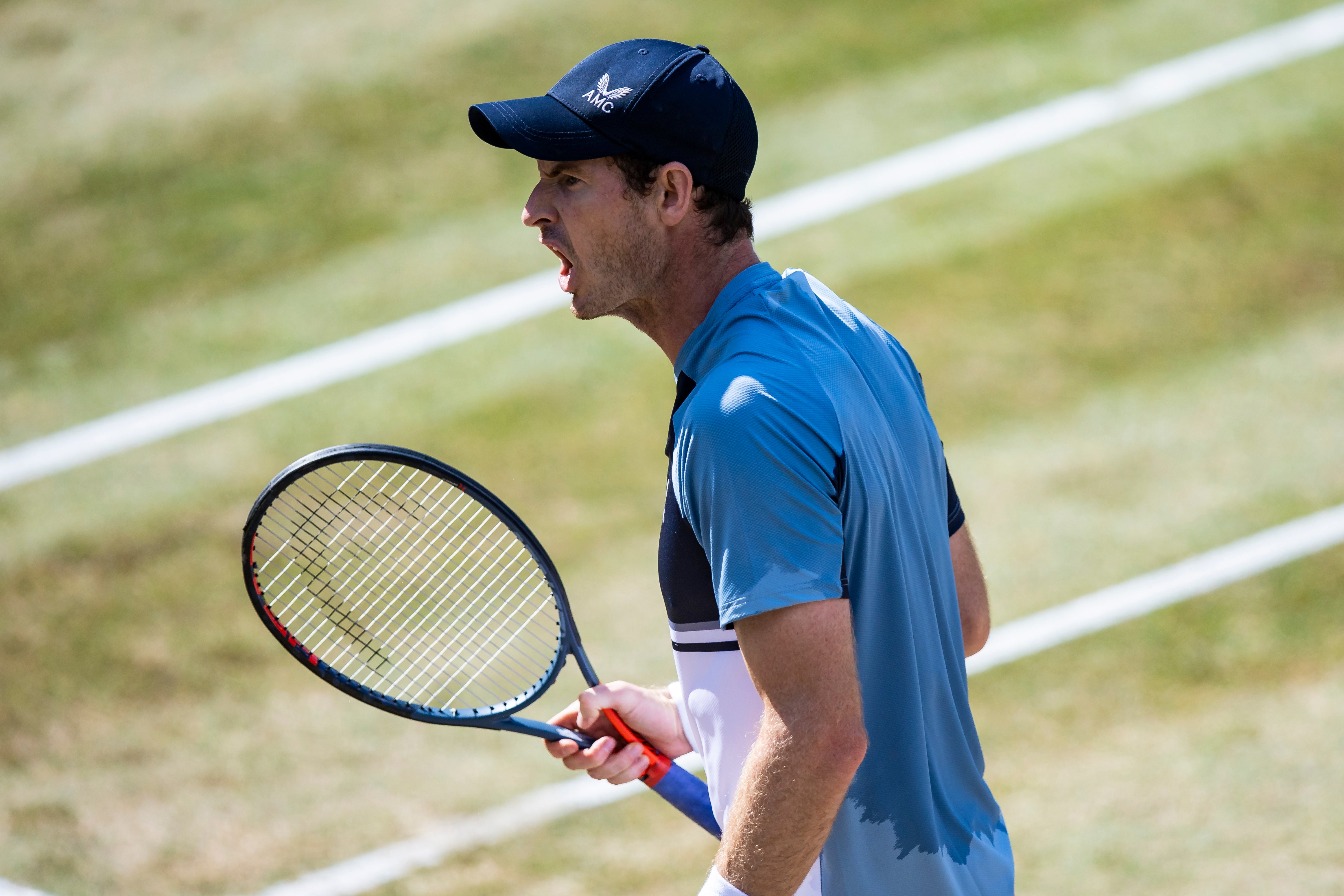 Andy Murray on his way to victory over Australia’s Nick Kyrgios in Stuttgart (Tom Weller/AP).