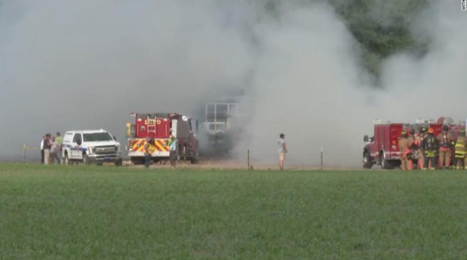 The scene of a fatal explosion in La Grange, North Carolina