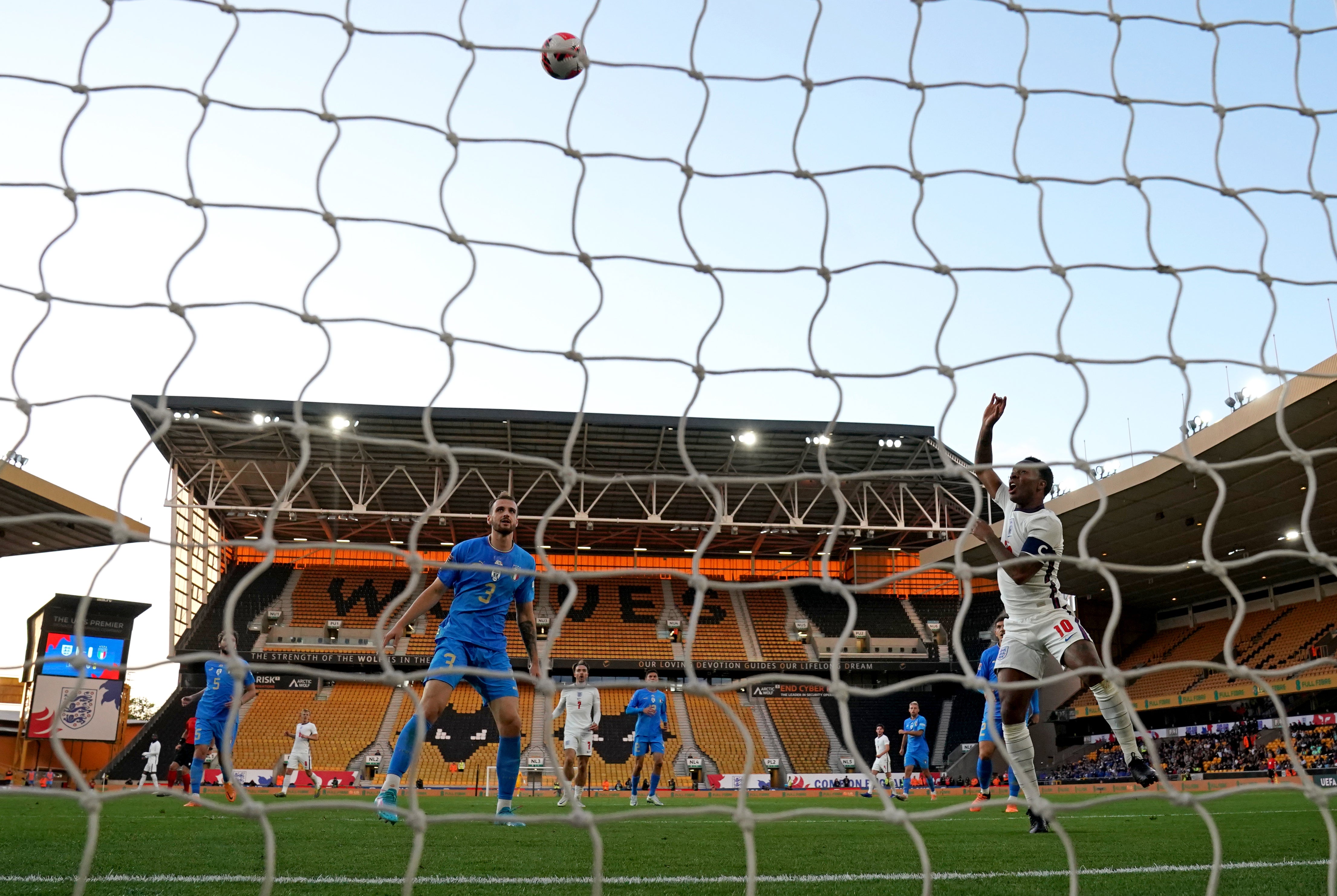 Raheem Sterling missed England’s best chance of the match (Nick Potts/PA).