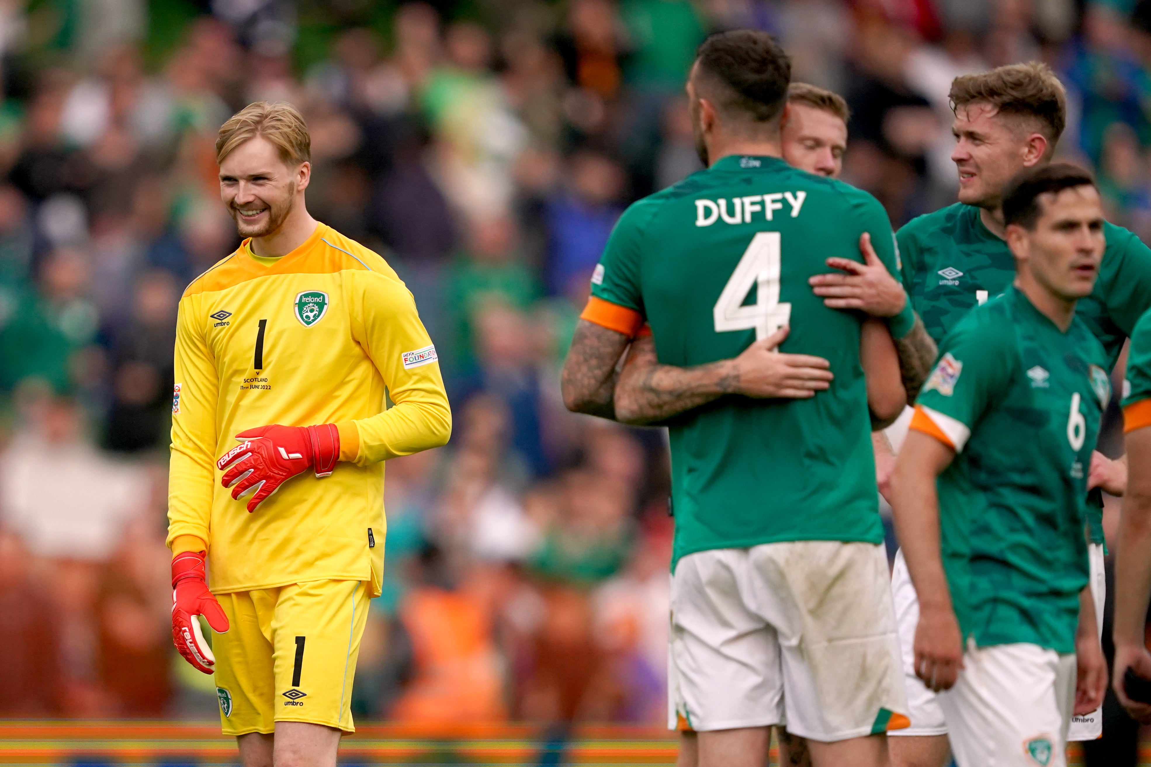 Goalkeeper Caoimhin Kelleher wants Ireland to build on the win over Scotland (Brian Lawless/PA).