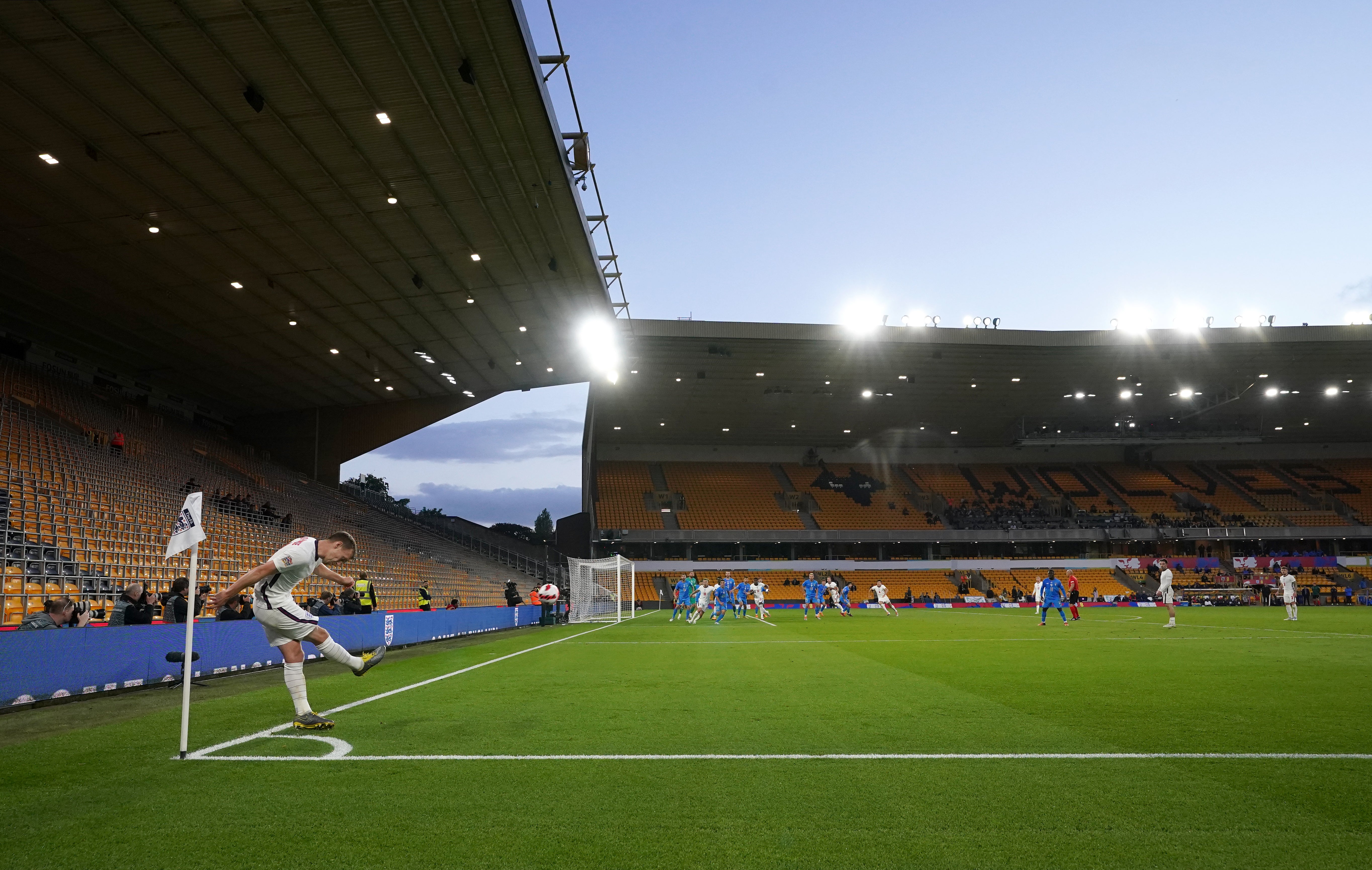 England’s match against Italy was played behind closed doors as part of UEFA’s punishment for the fan disorder at the Euro 2020 final (Nick Potts/PA)