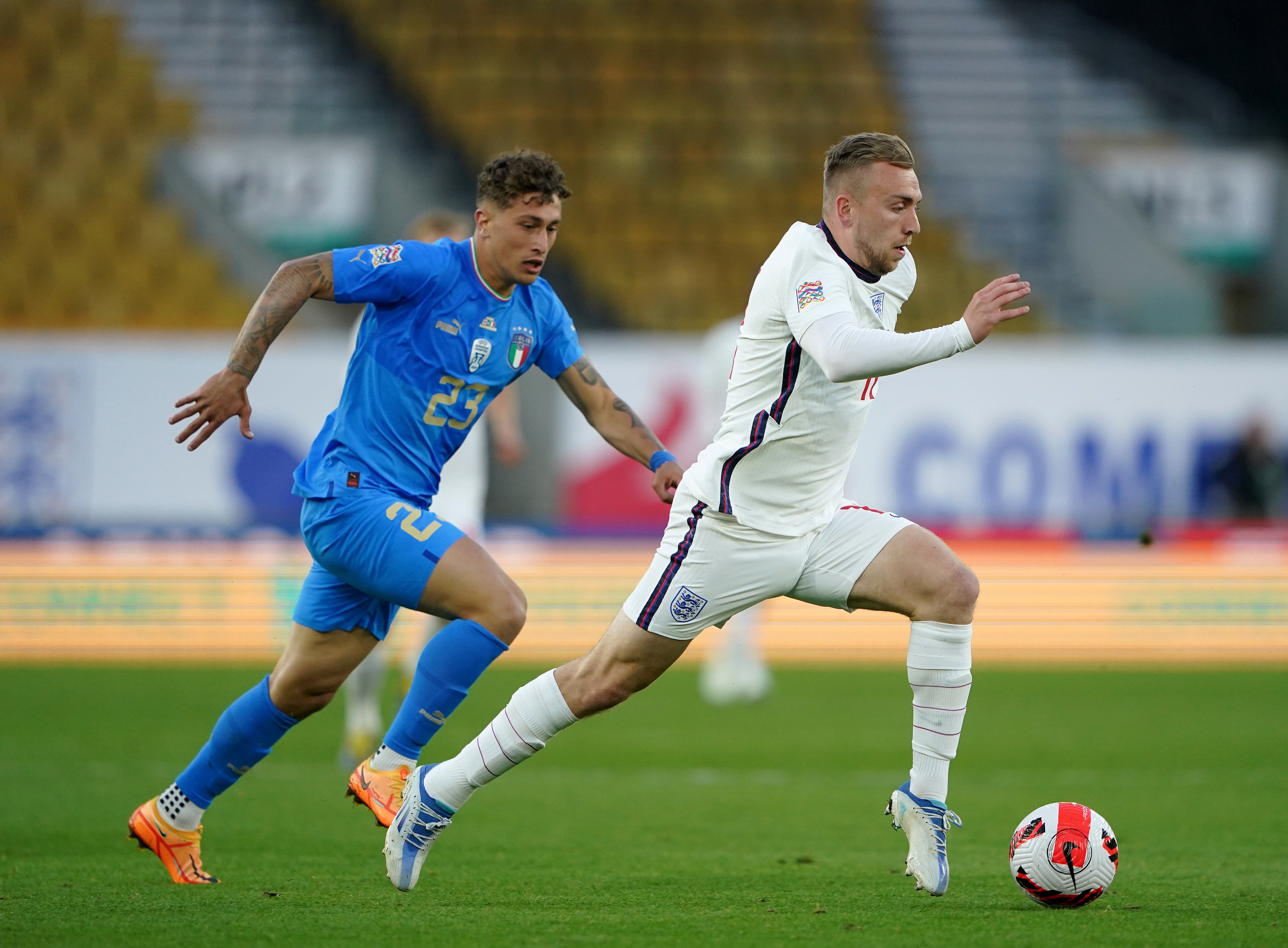 Jarrod Bowen (right) has impressed in his brief England career so far (Zac Goodwin/PA).