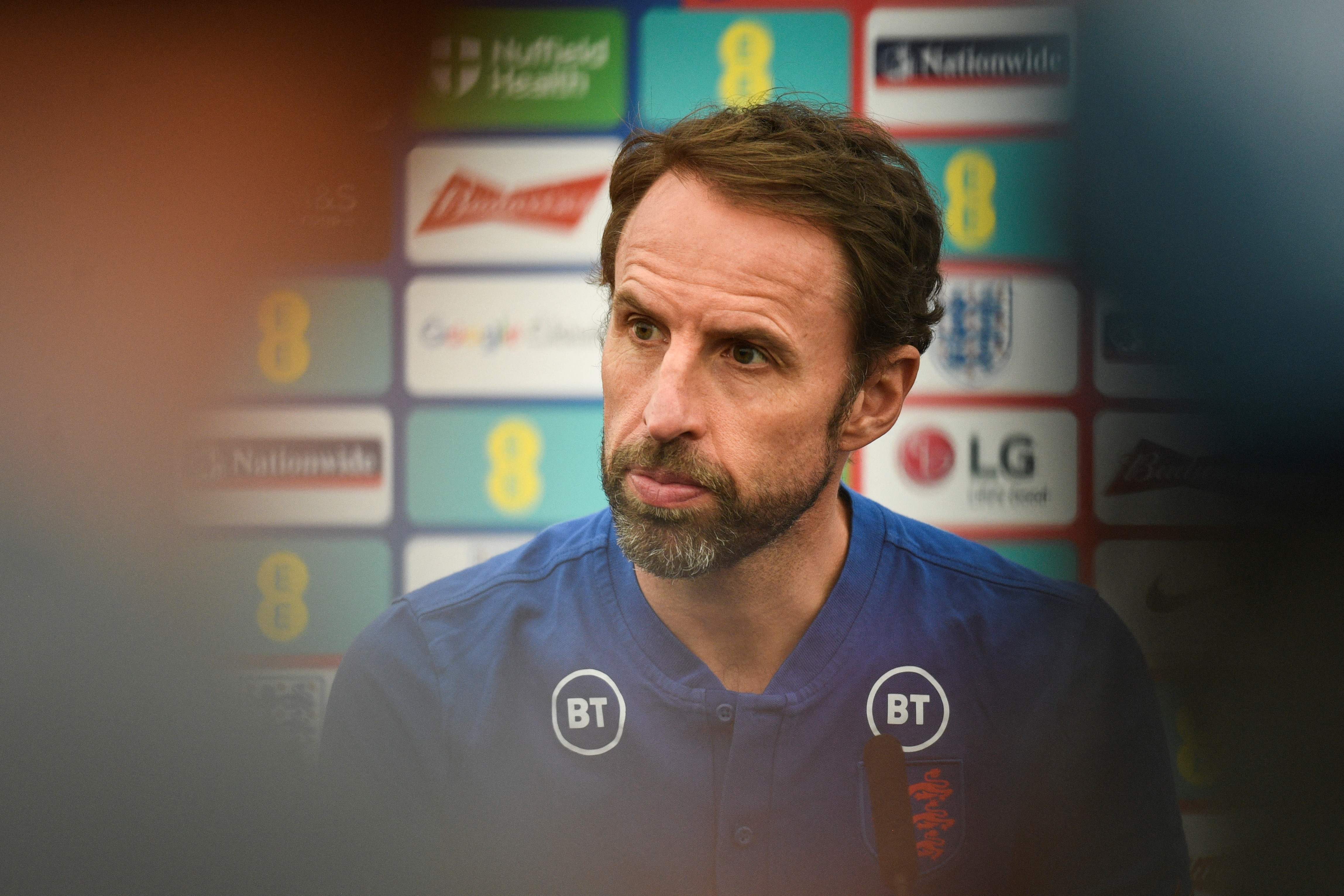 Southgate speaks during a press conference at St George's Park