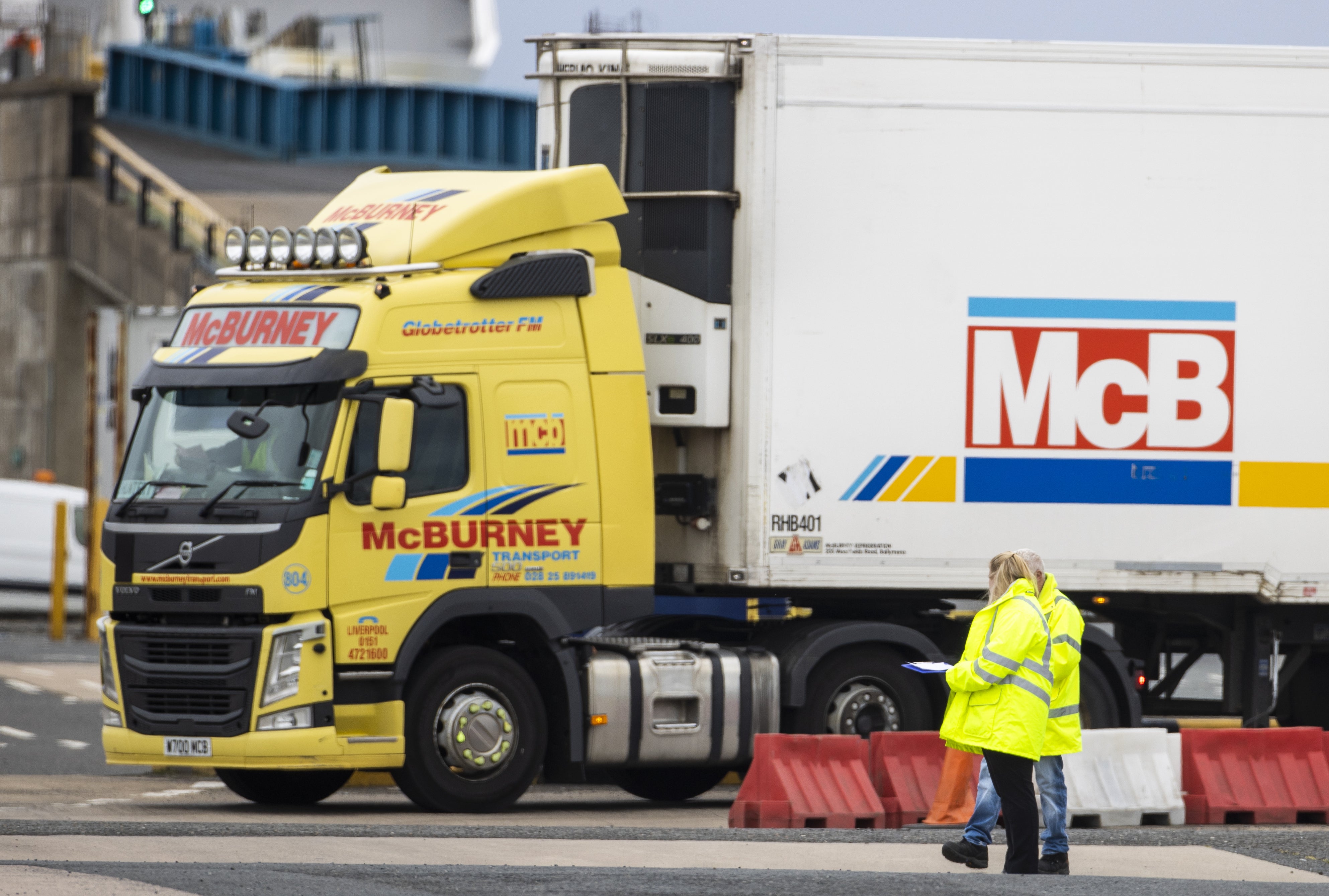 Northern Ireland Department of Agriculture, Environment and Rural Affairs (DAERA) Portal Checkers at Larne Port as vehicles disembark from P&O European Causeway Ferry from Cairnryan in Scotland, as a Bill to amend the Northern Ireland Protocol unilaterally will be introduced in Parliament today, amid controversy over whether the legislation will break international law. Picture date: Monday June 13, 2022.