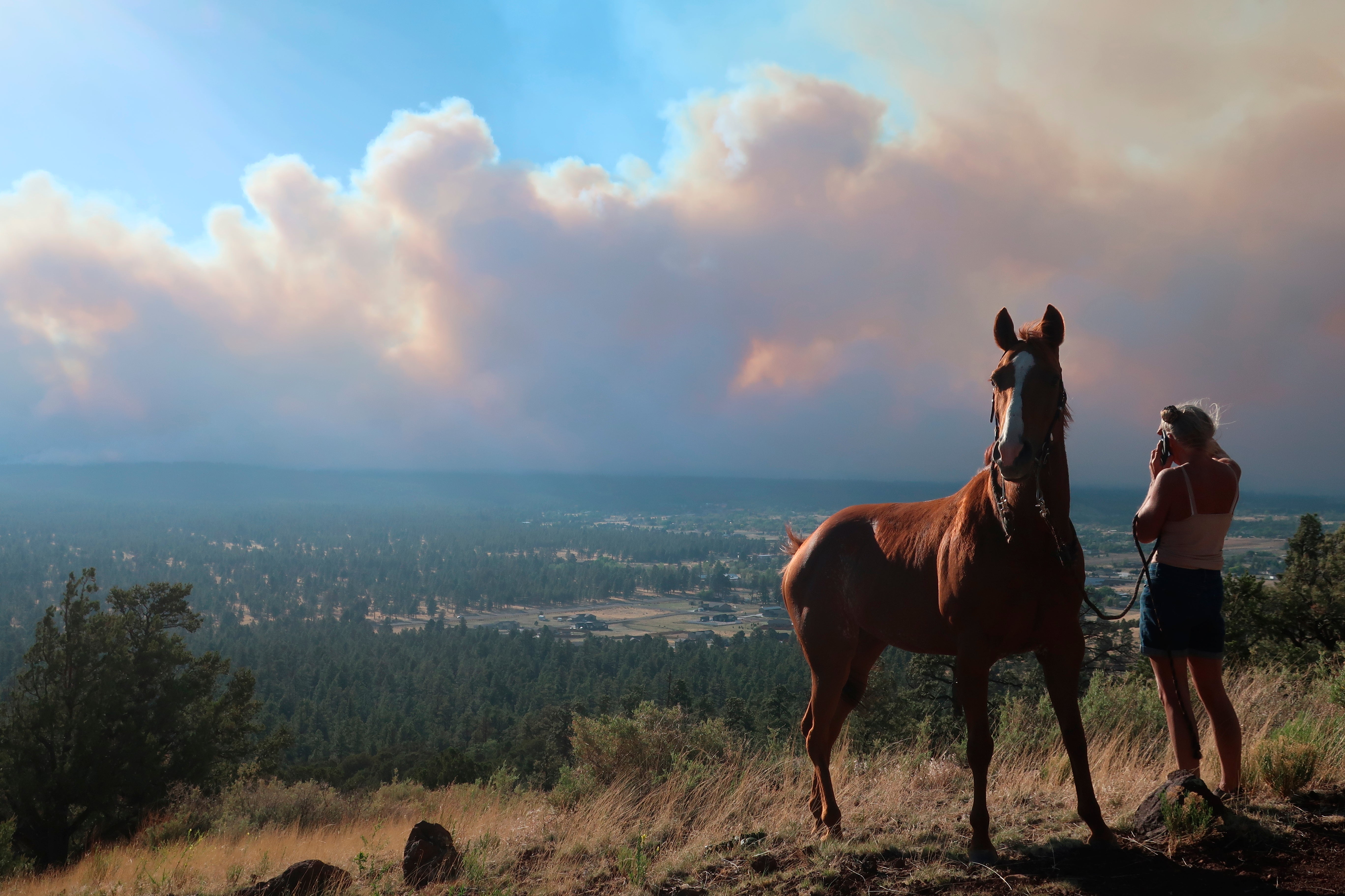 Smoke from the Pipeline Fire in Arizona, shown here, has covered parts of Colorado early this week