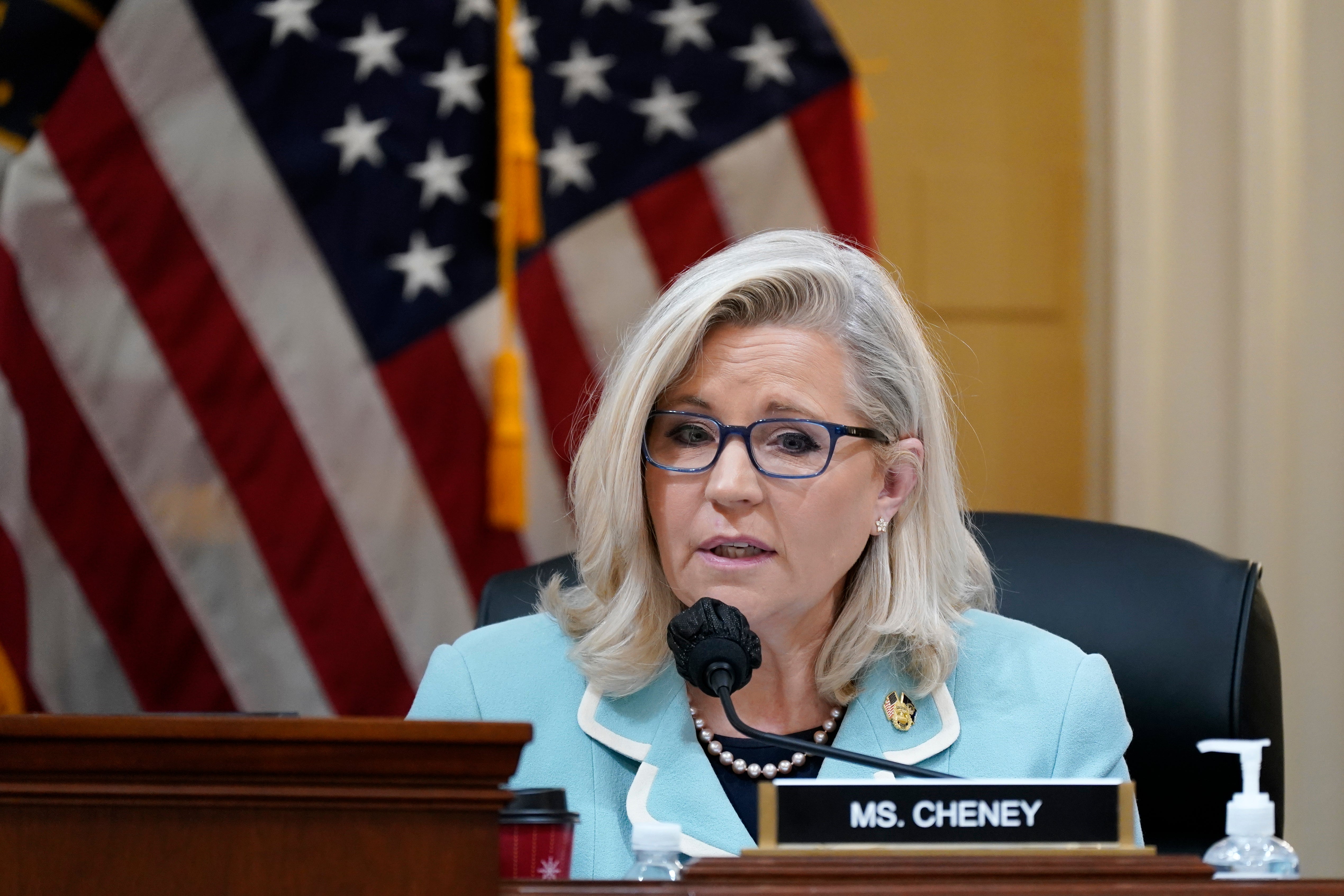 Vice Chair Liz Cheney, R-Wyo., speaks as the House select committee investigating the Jan. 6 attack on the U.S. Capitol meets to reveal its findings of a year-long investigation, at the Capitol in Washington, Monday, June 13, 2022