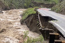 Yellowstone National Park closed as ‘unprecedented’ rain causes mudslides, power outage, and bridge collapse