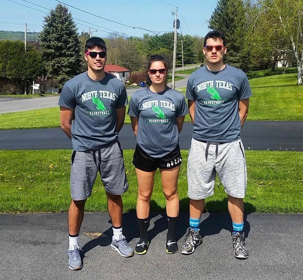 Marie Temara, now 27, with her brothers, Shane, now 26, and Troy, now 24, in New York, in 2014 (Collect/PA Images)