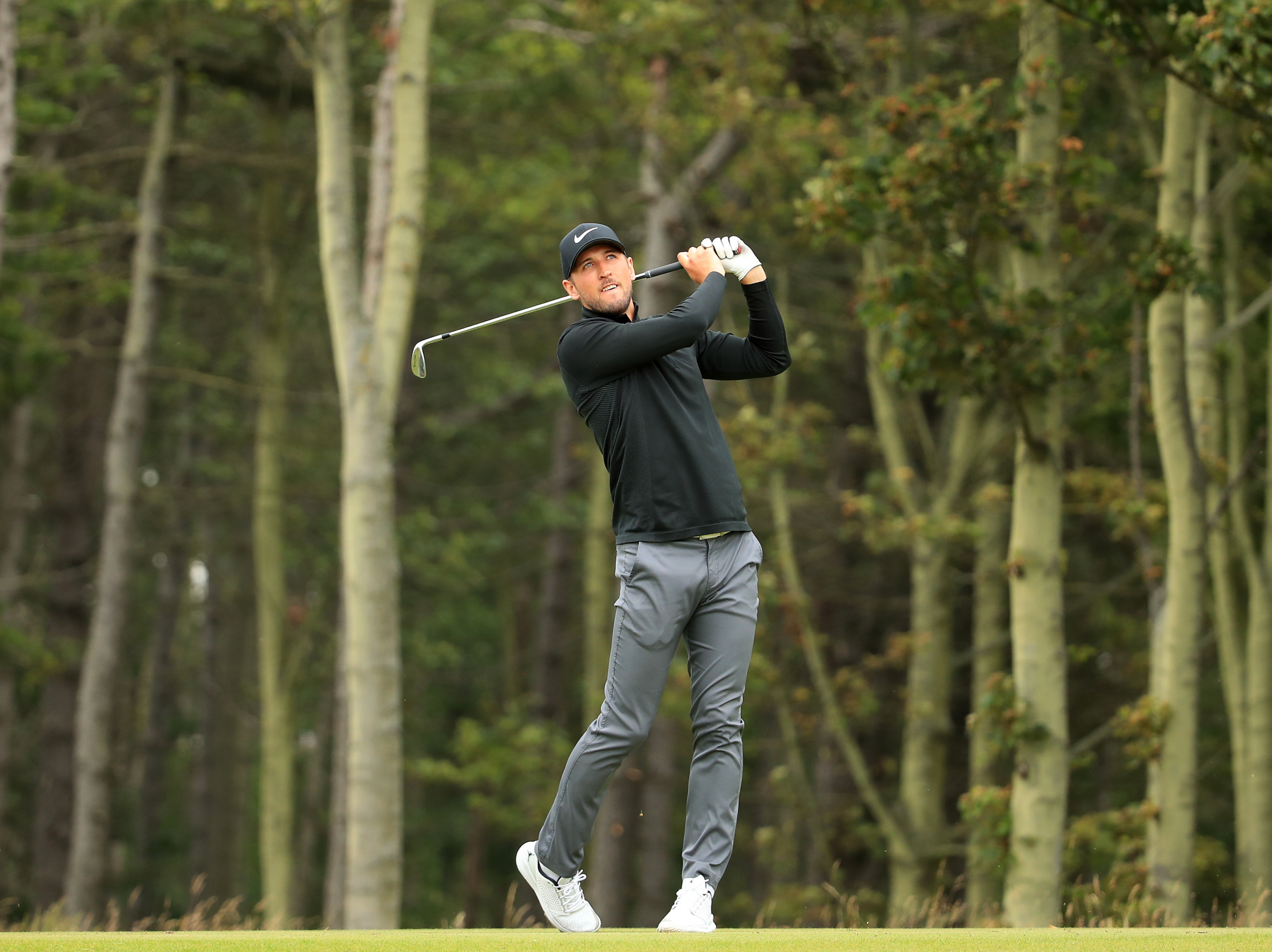 Harry Kane in action during the Pro Am event at the Aberdeen Standard Investments Scottish Open in 2019