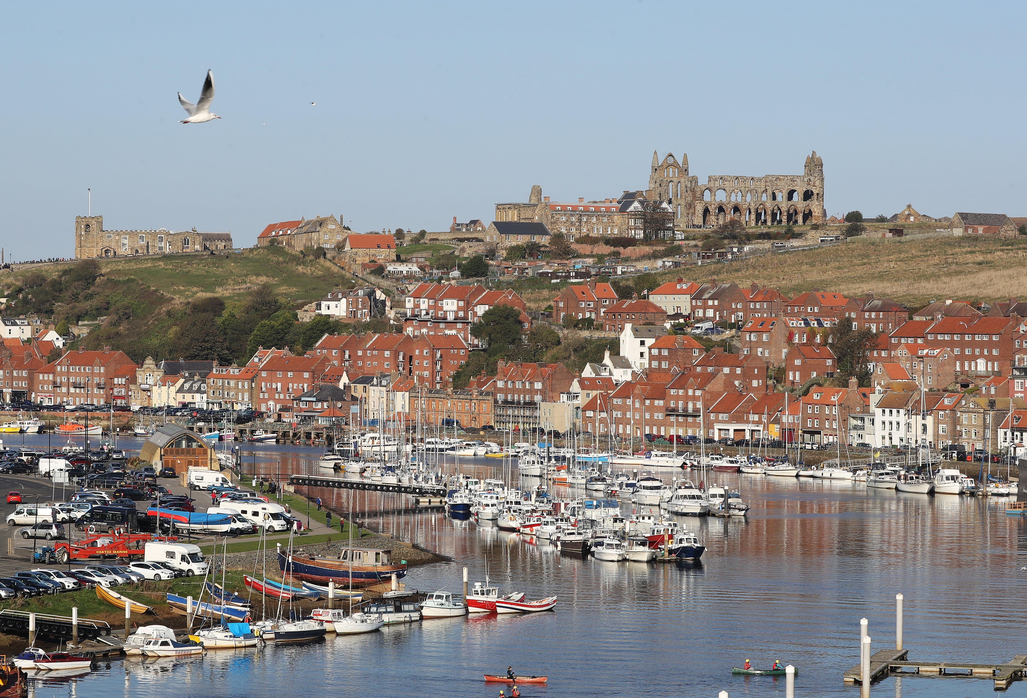 Boats in Milton Harbour in the town of Whitby