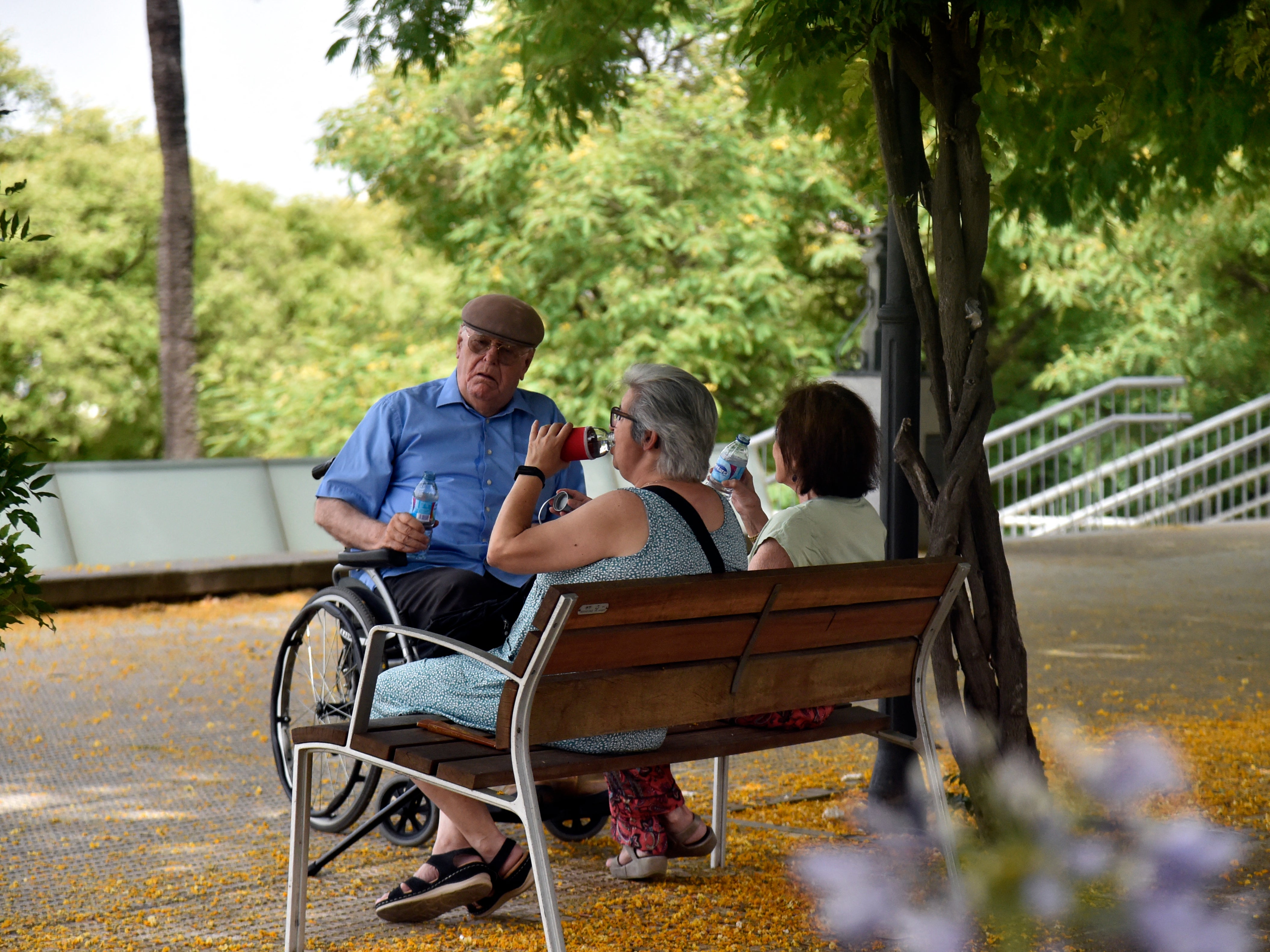 People shelter from the heat as Seville was hit by extreme temperatures