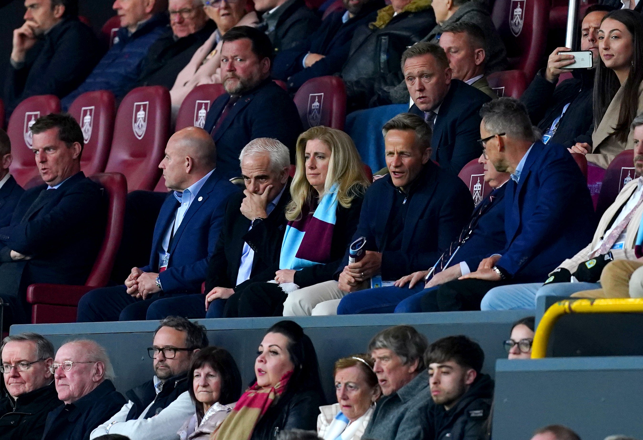 Burnley chairman Alan Pace (centre, third left) must quickly install his new manager’s backroom staff (Martin Rickett/PA)