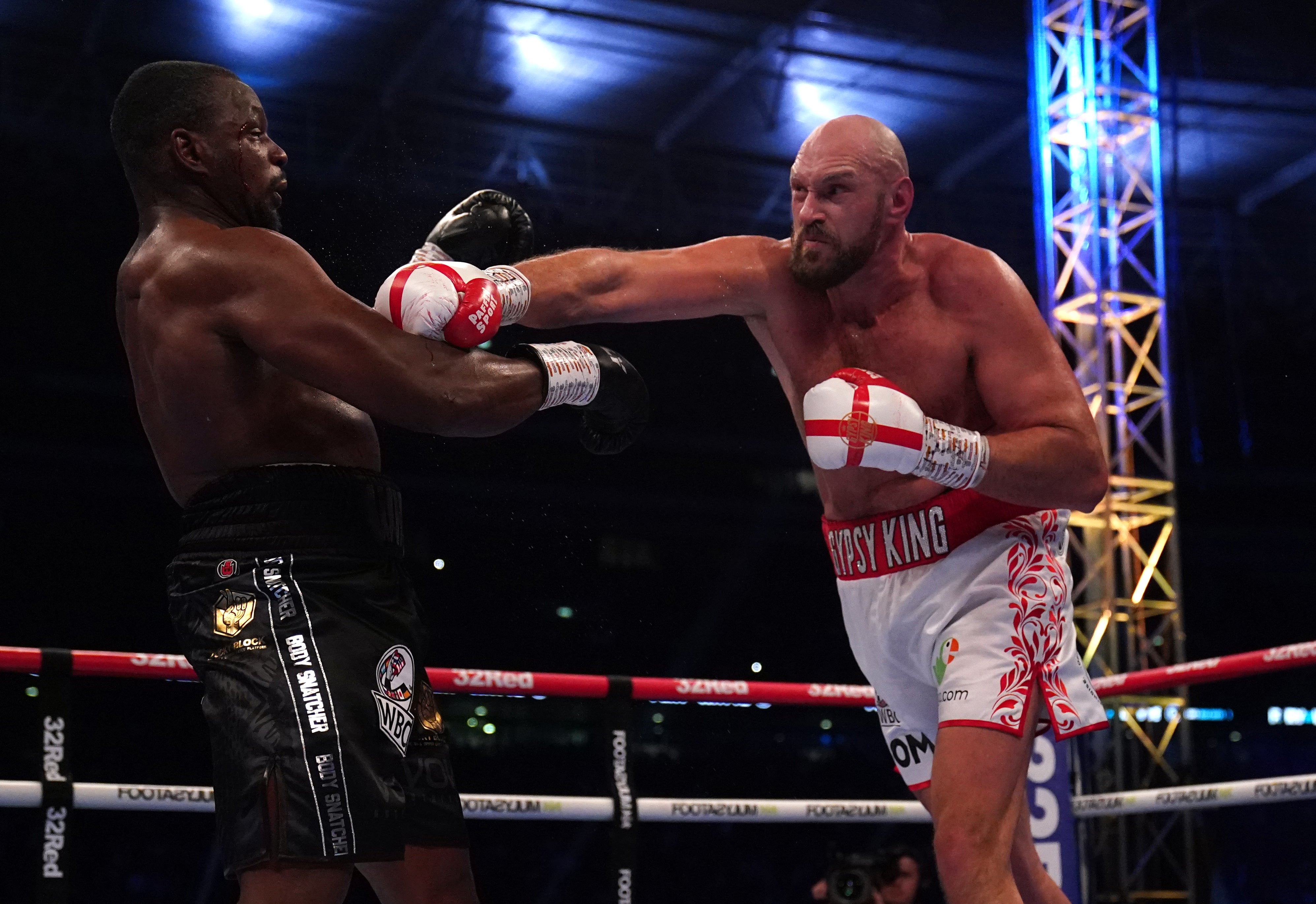 Tyson Fury (right) knocked out Dillian Whyte at Wembley Stadium in April (Nick Potts/PA)