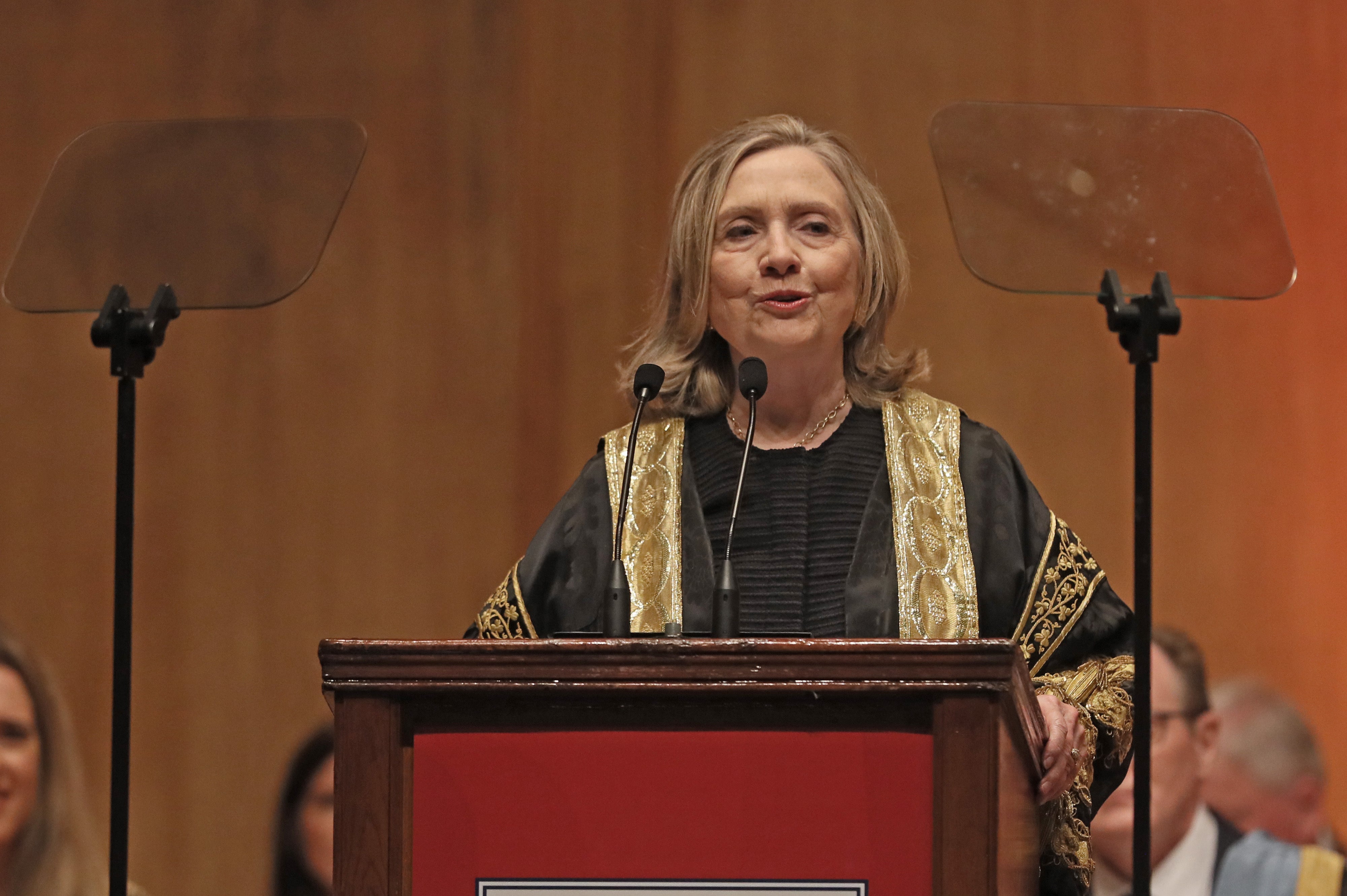 Former US secretary of state Hillary Clinton has called on businesses who pledge to invest in diverse talent to ensure they measure the impact. (Brian Lawless/PA)