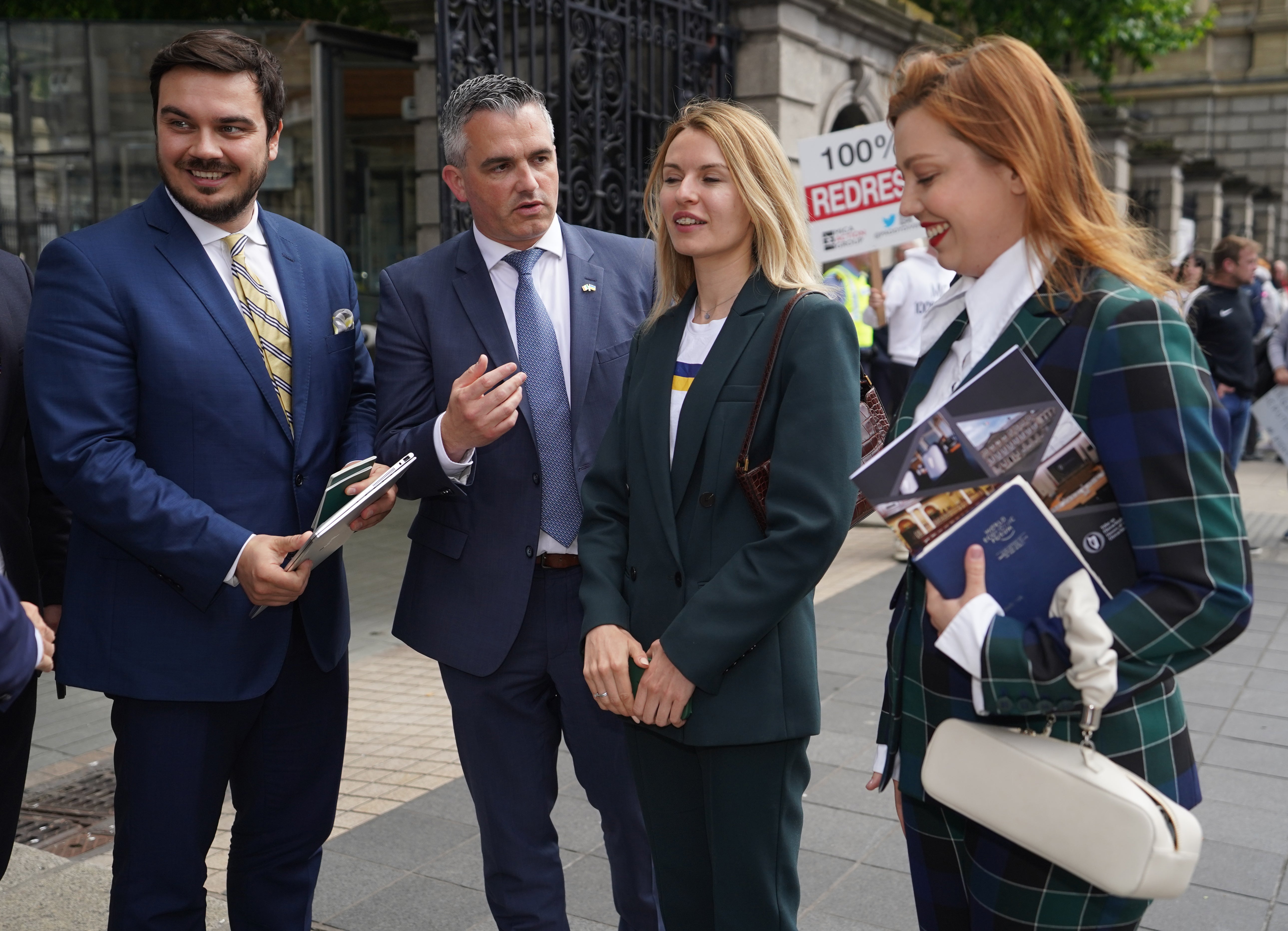 Ukrainian MPs arrive at Leinster House (Niall Carson/PA)