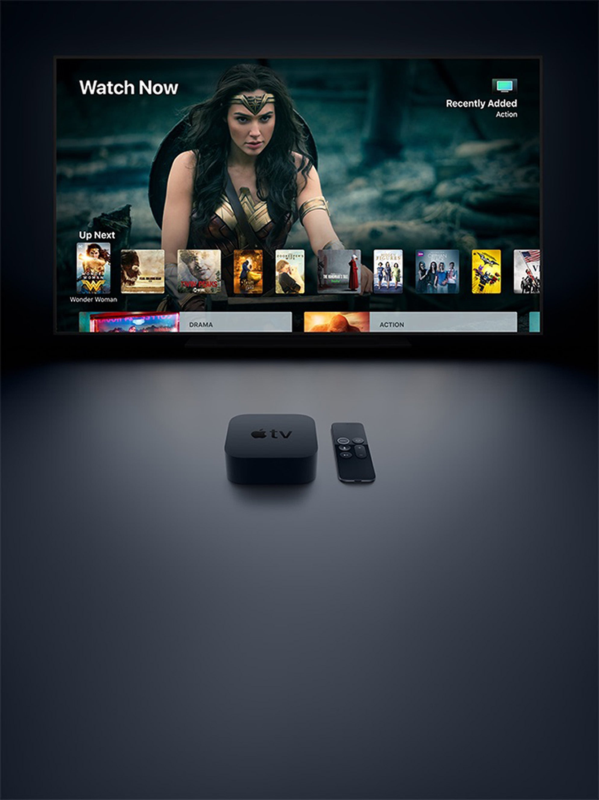 Undated handout photo issued by Apple of the Apple TV 4K which has been unveiled, which will support better quality 4K resolution and high dynamic range (HDR) on the streaming box for the first time.