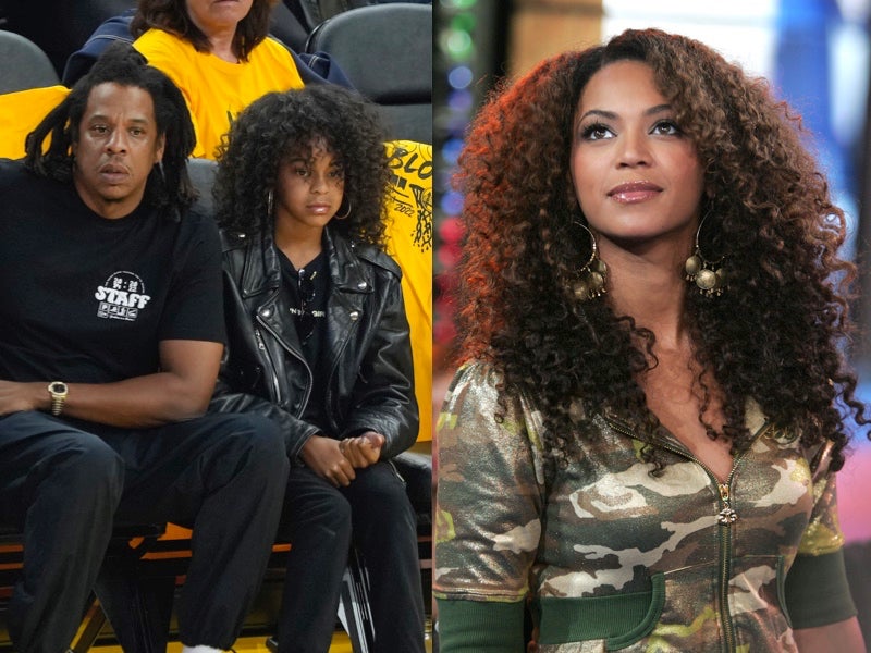 Blue Ivy (left) was compared to her mother (right) during a recent outing with Jay Z