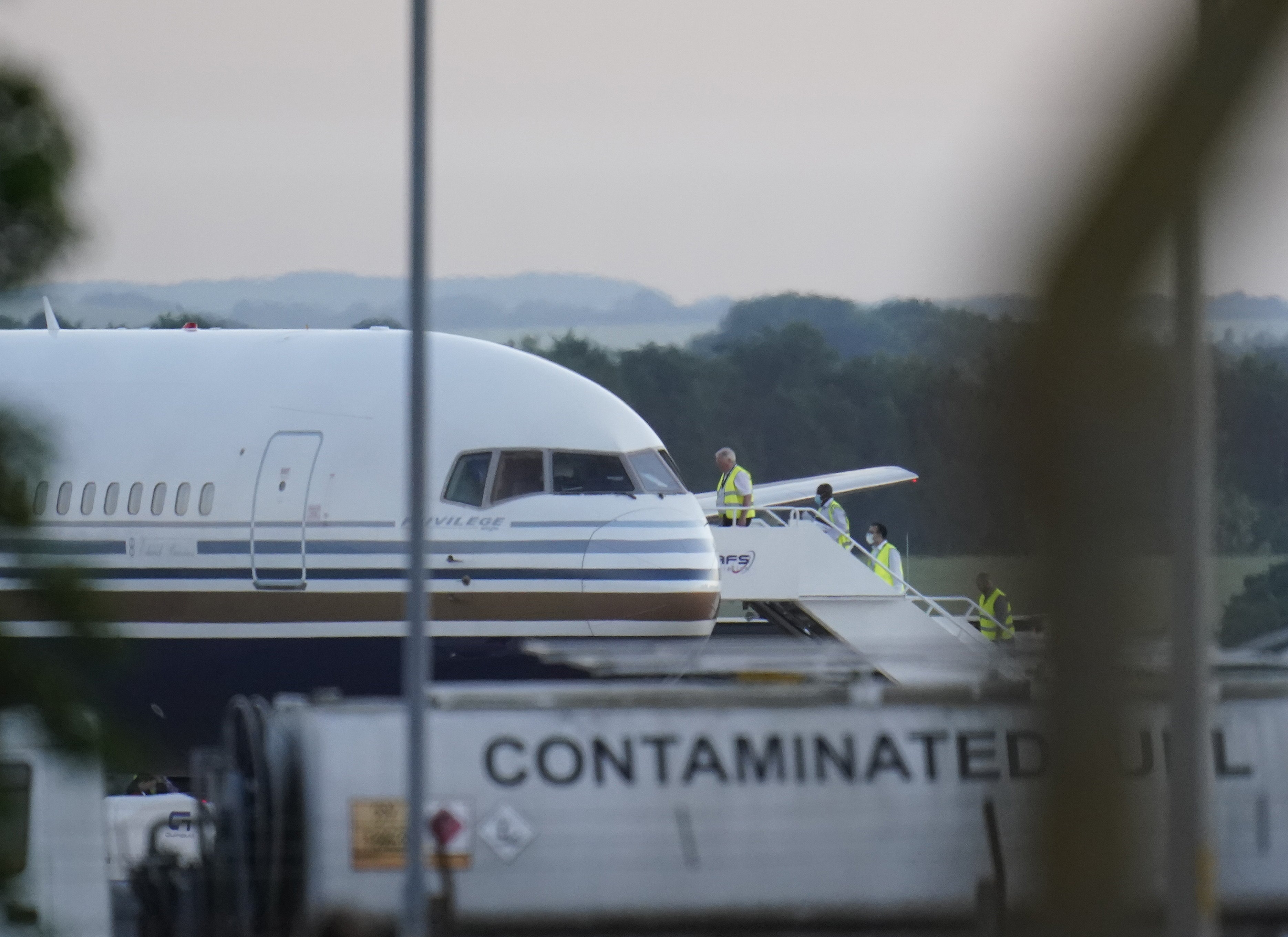 The plane due to take migrants to Rwanda will not leave the UK as scheduled after last minute interventions by the European Court of Human Rights (Andrew Matthews/PA)