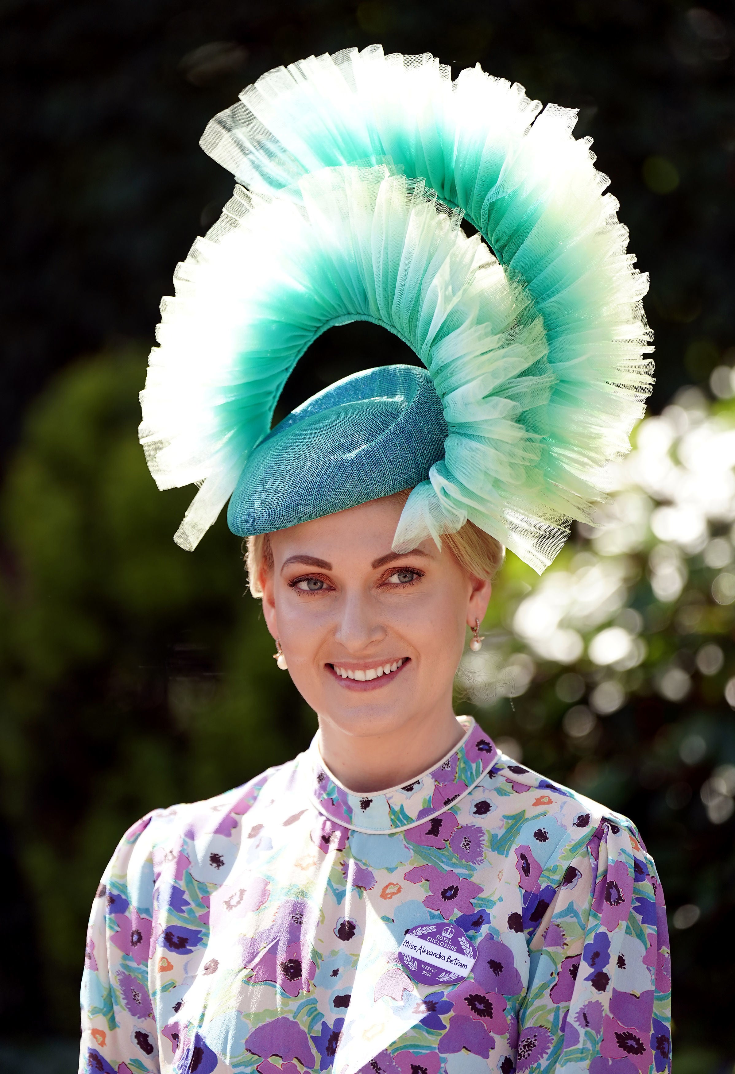 Racegoer Alexandra Bertram during day two of Royal Ascot at Ascot Racecourse